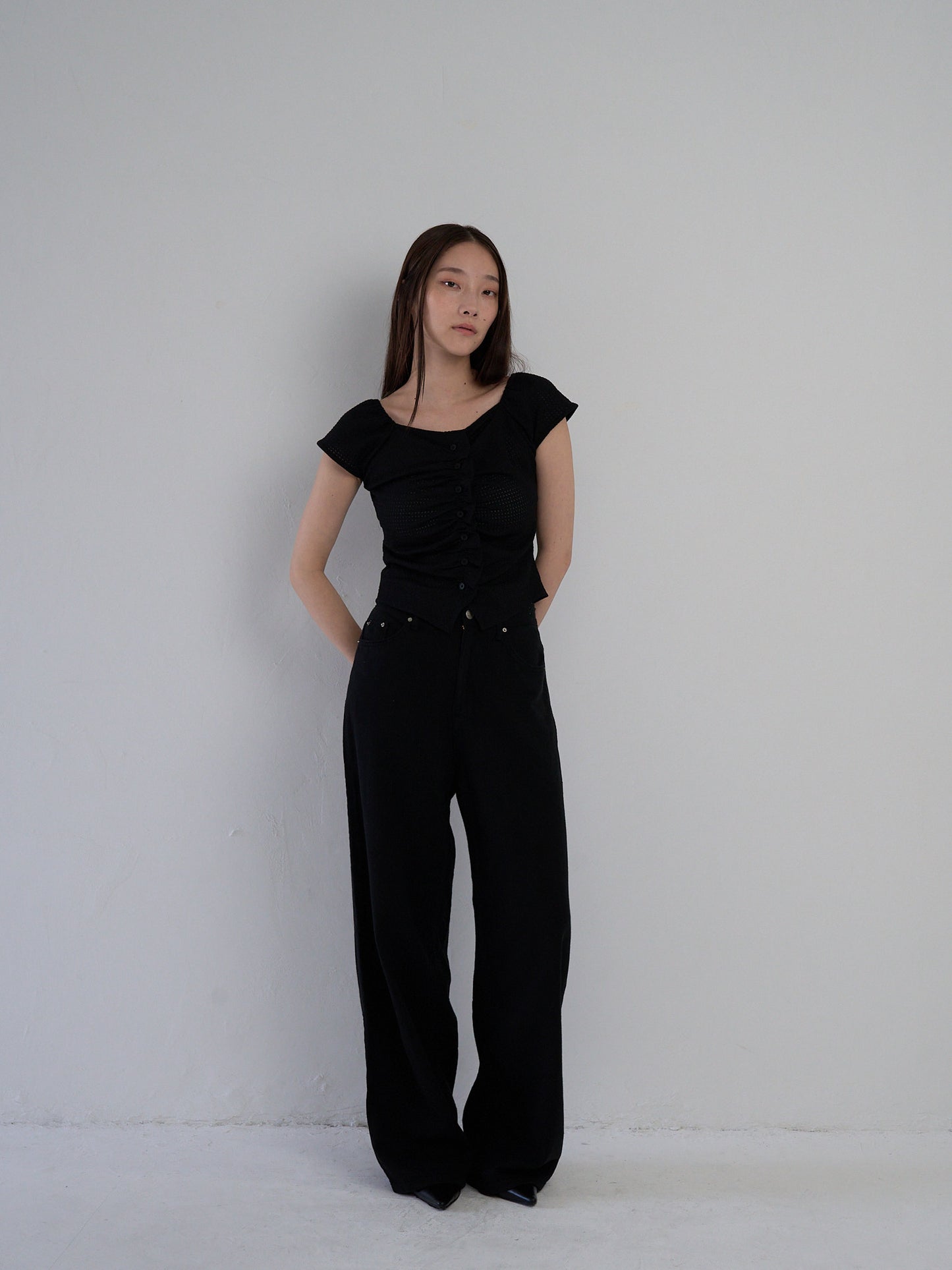 frill waffle knit