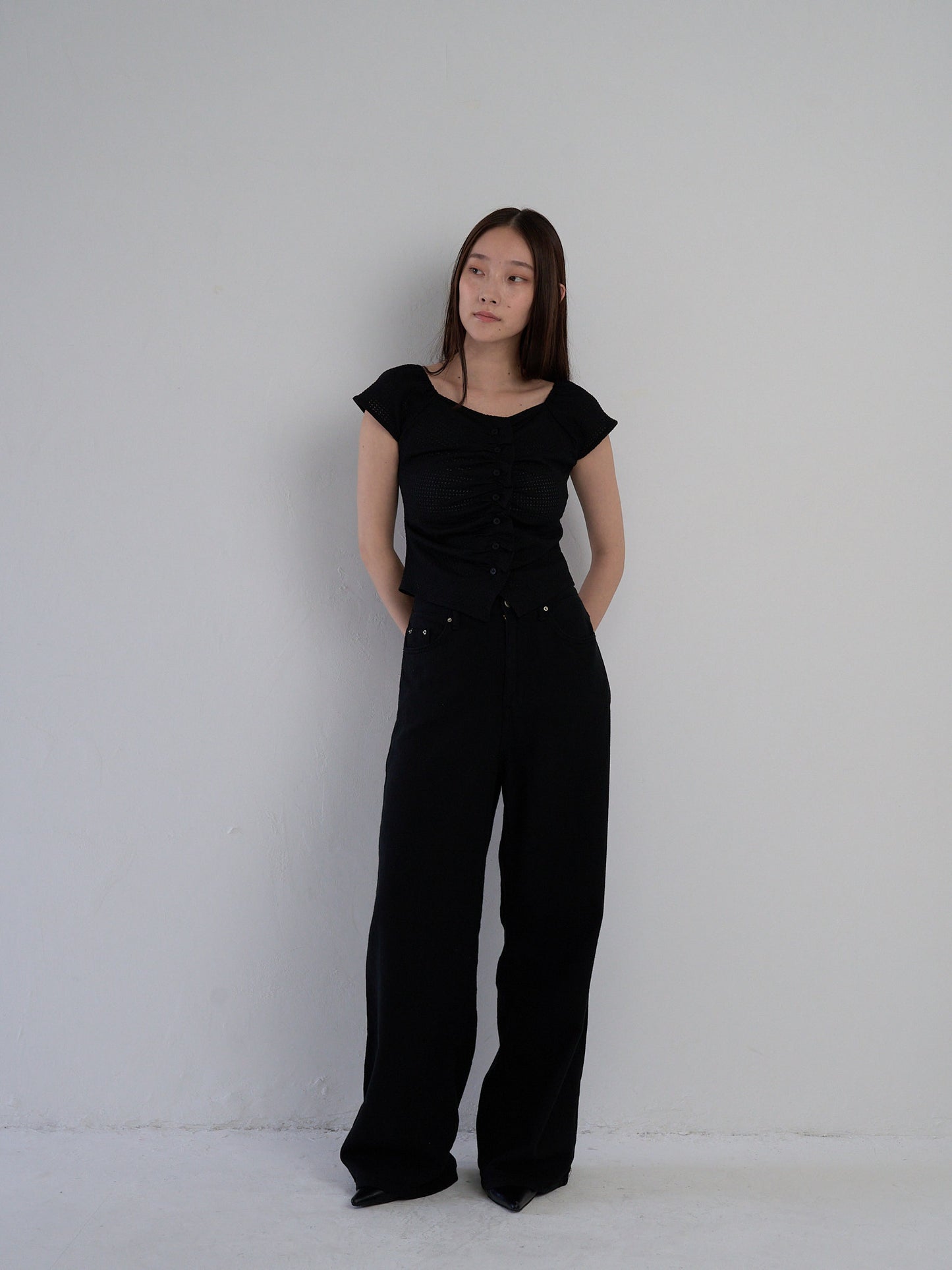 frill waffle knit