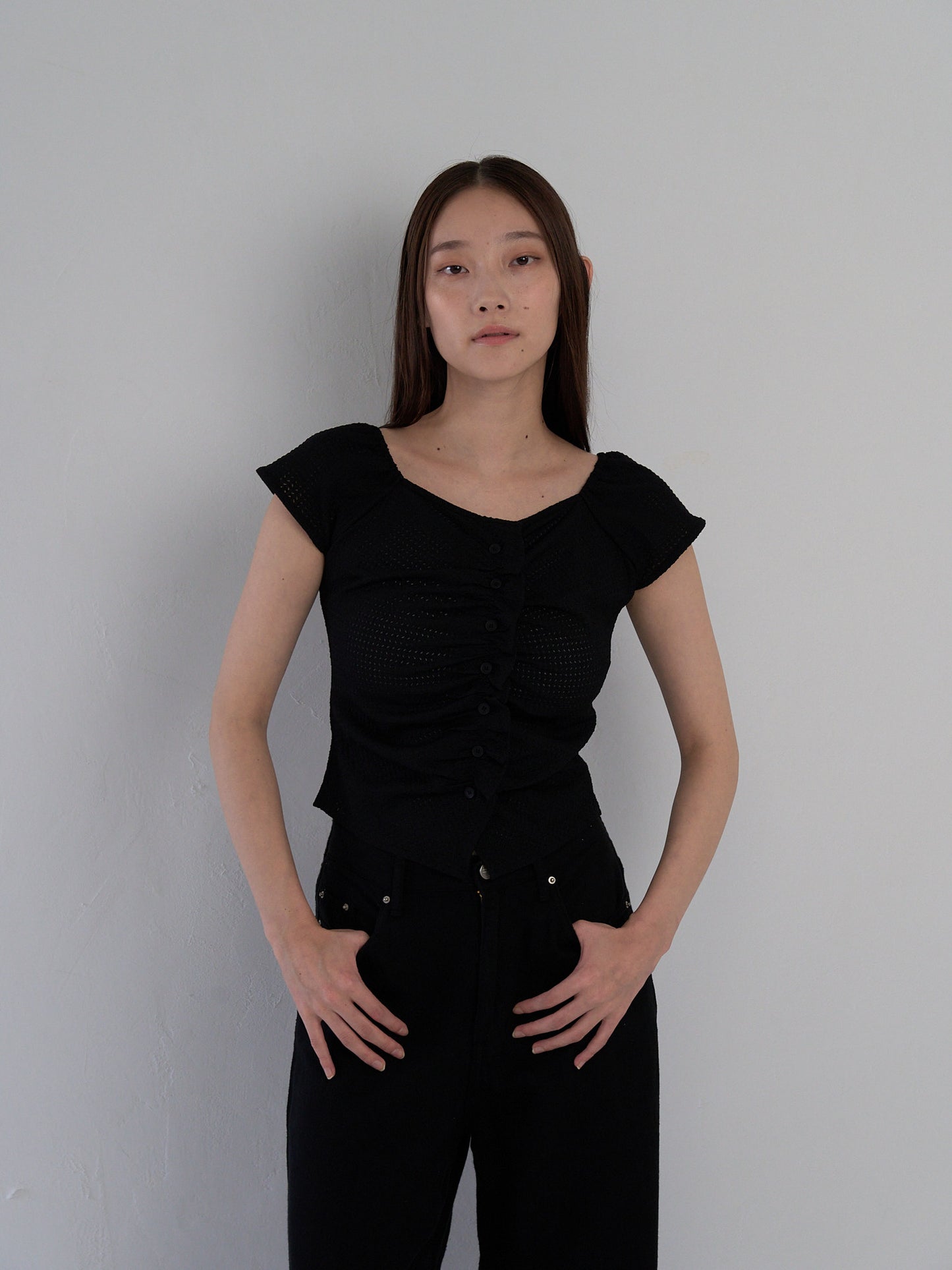 frill waffle knit