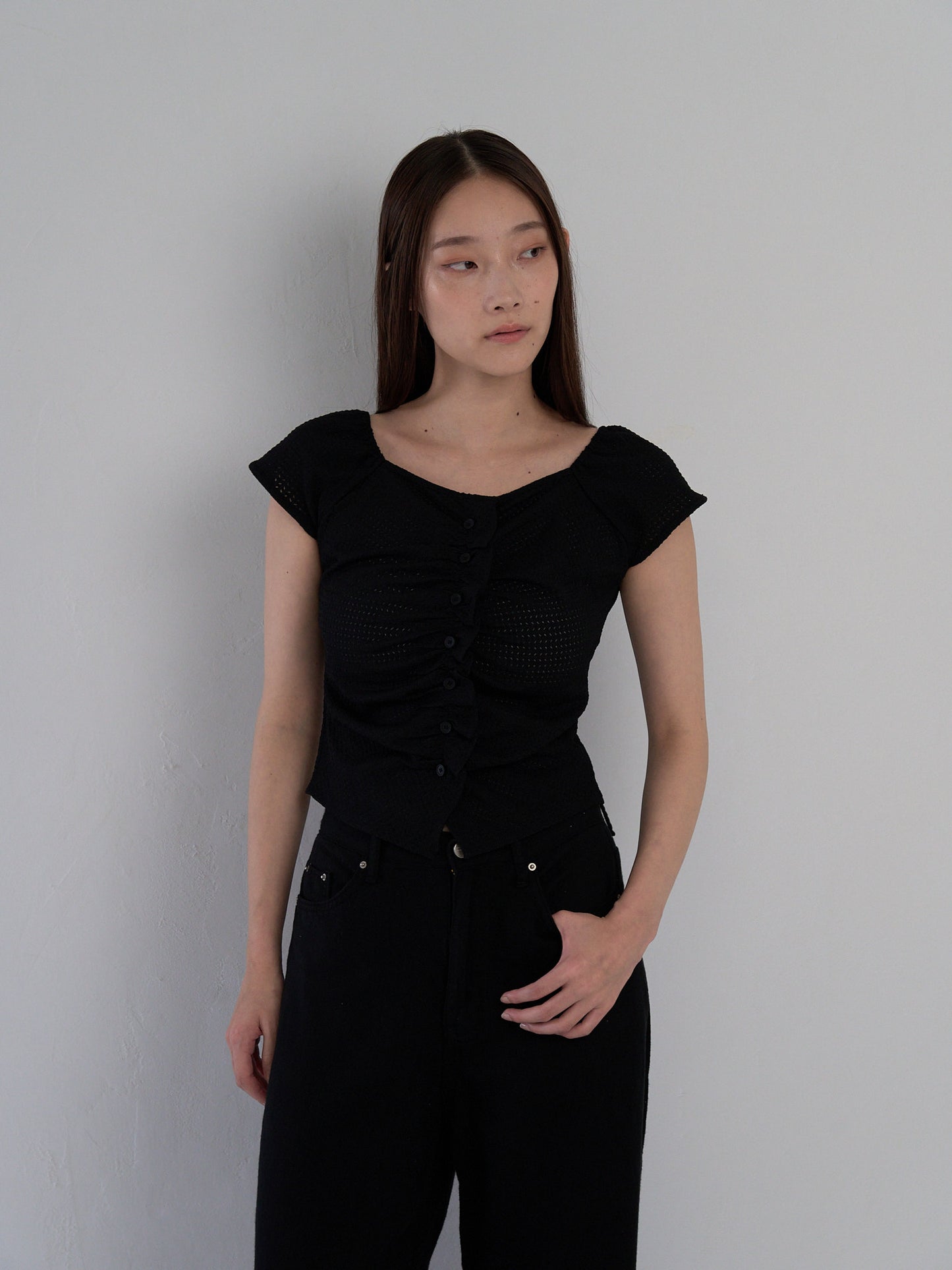 frill waffle knit