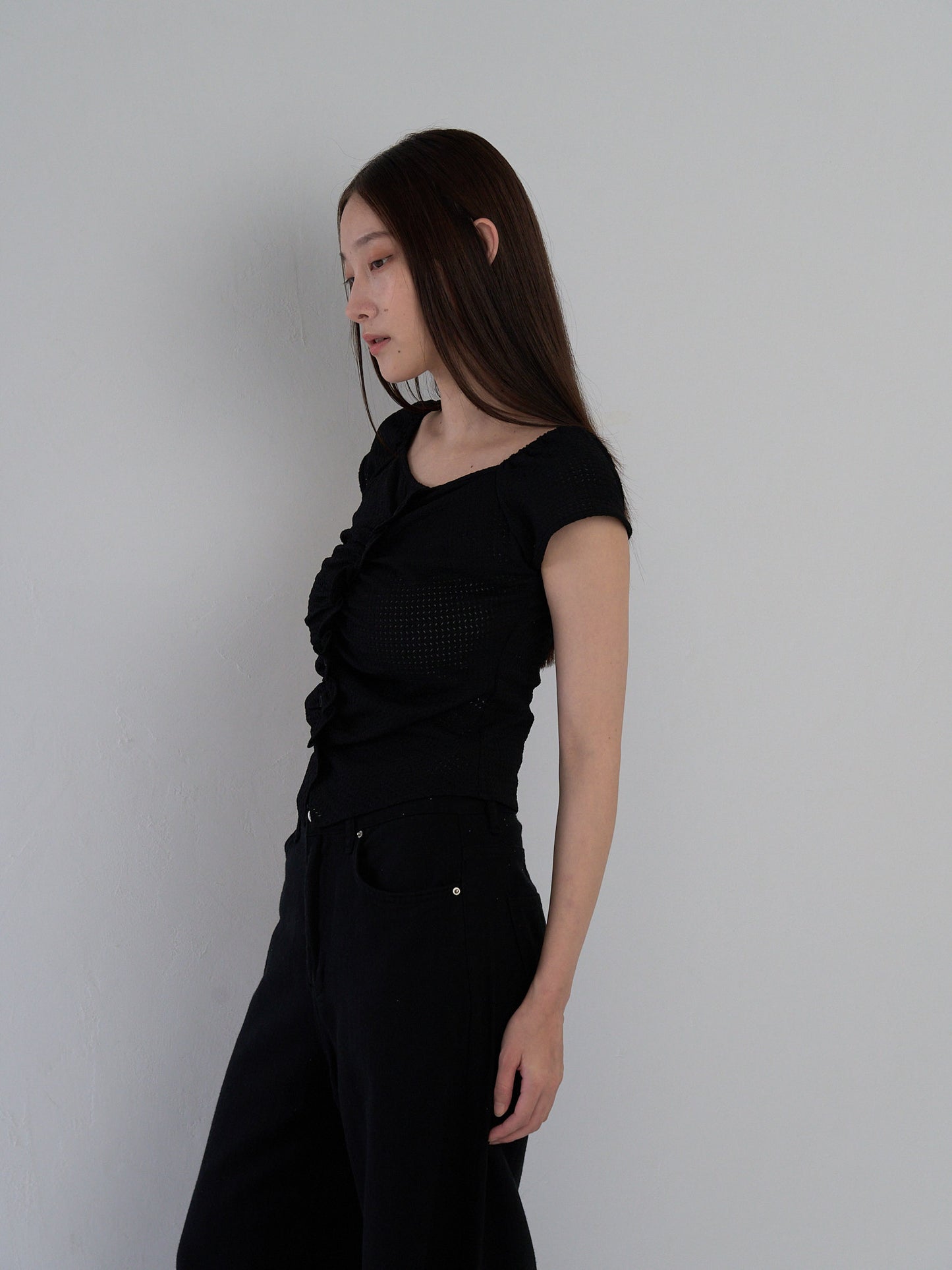 frill waffle knit