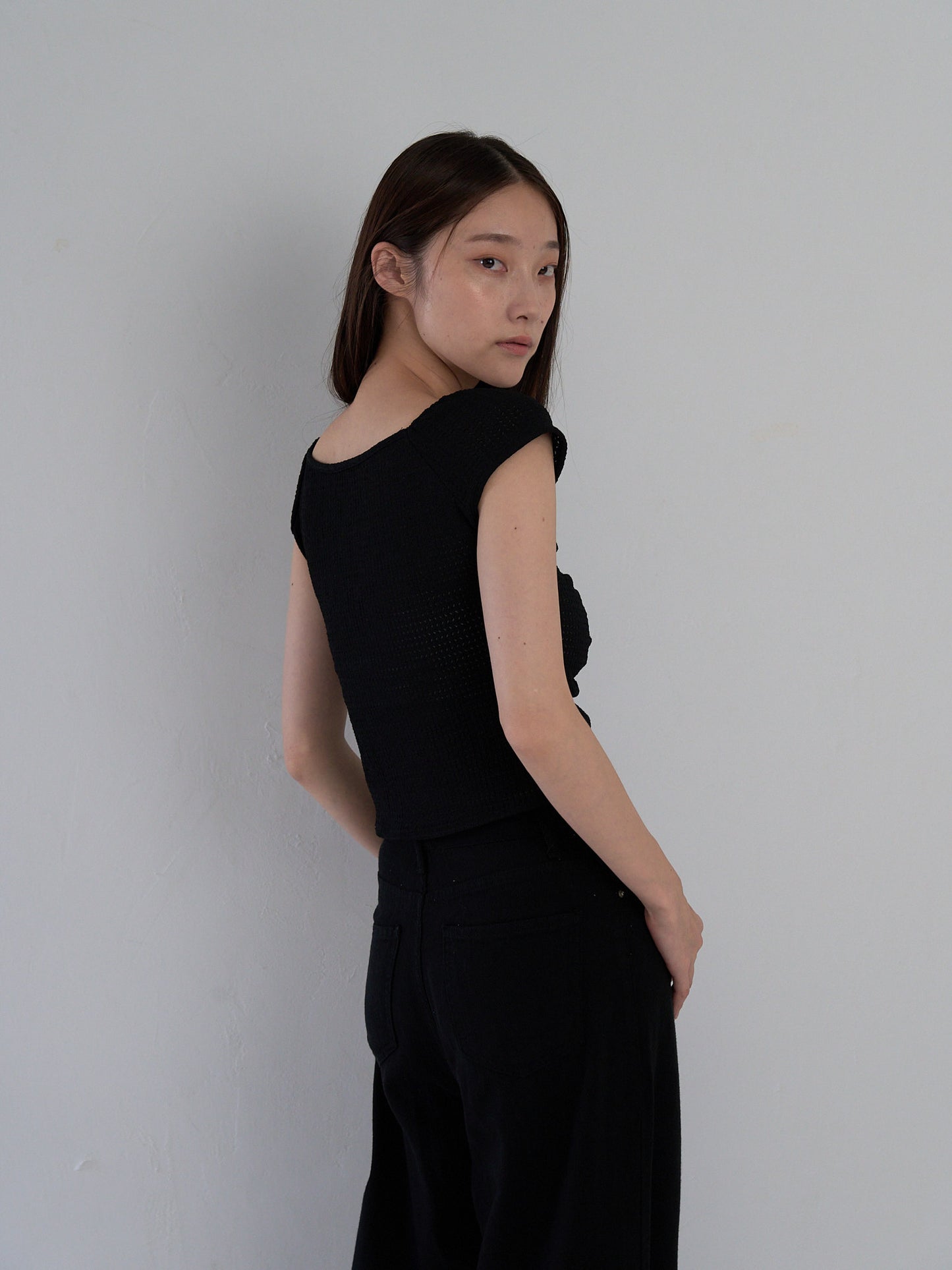 frill waffle knit