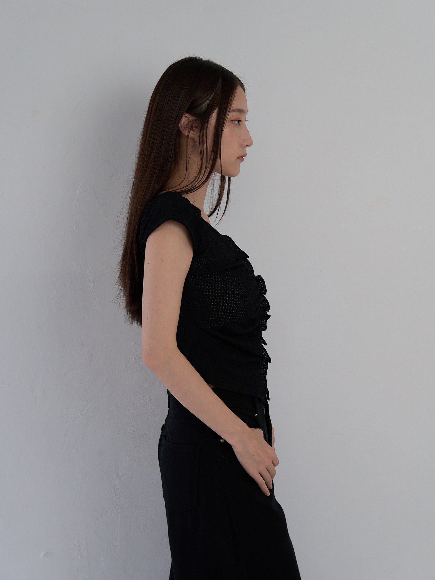 frill waffle knit