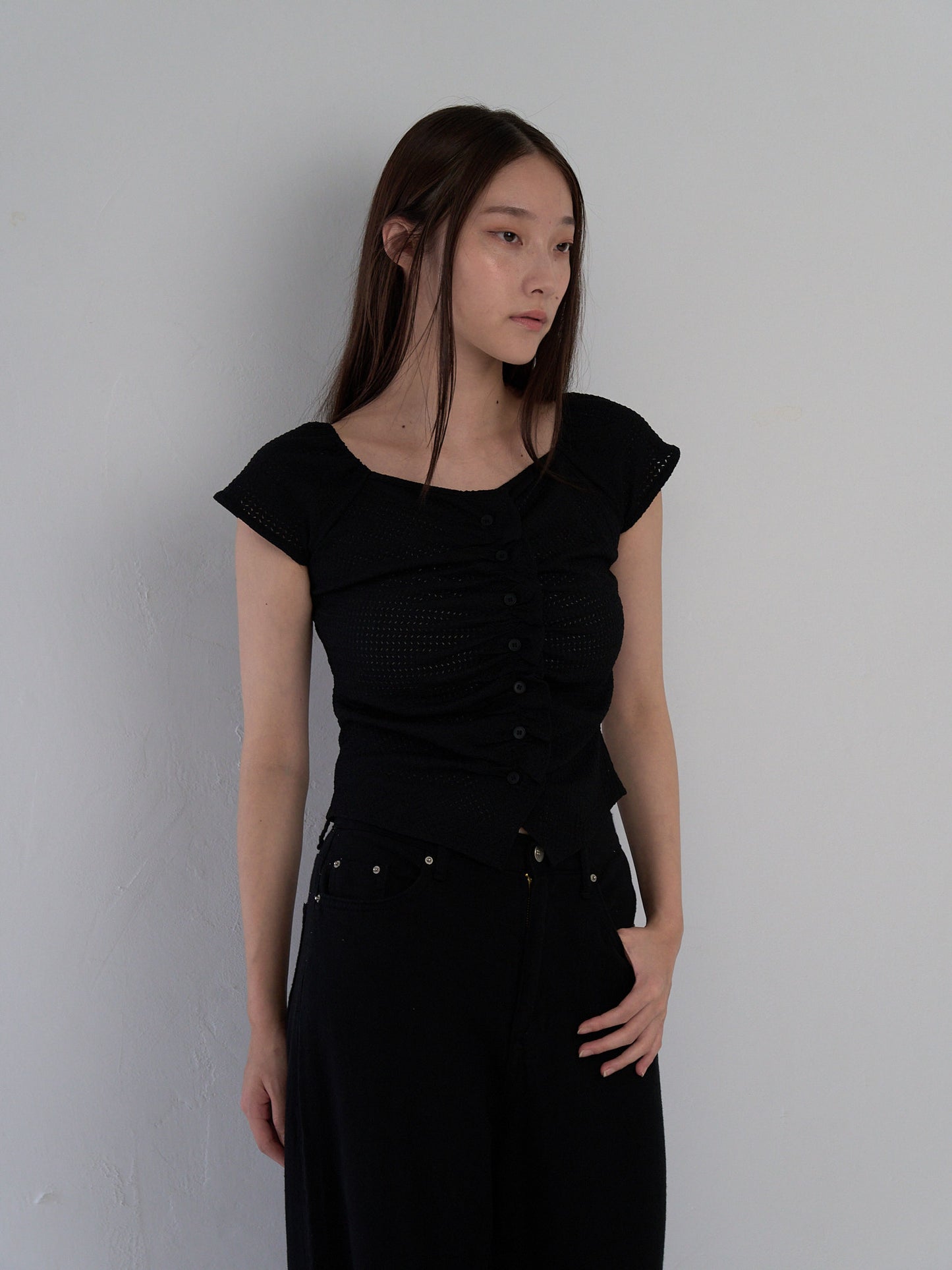 frill waffle knit