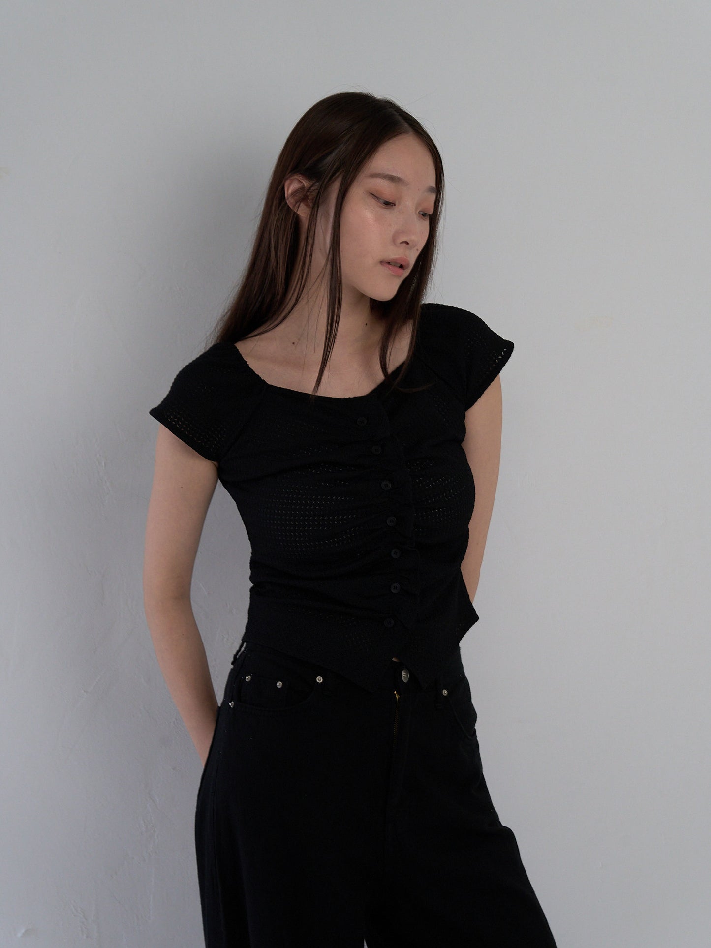 frill waffle knit