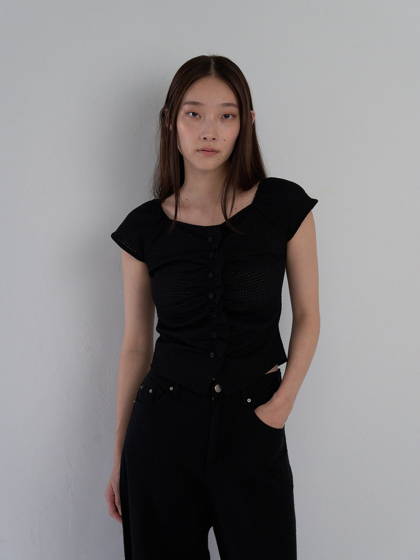 frill waffle knit