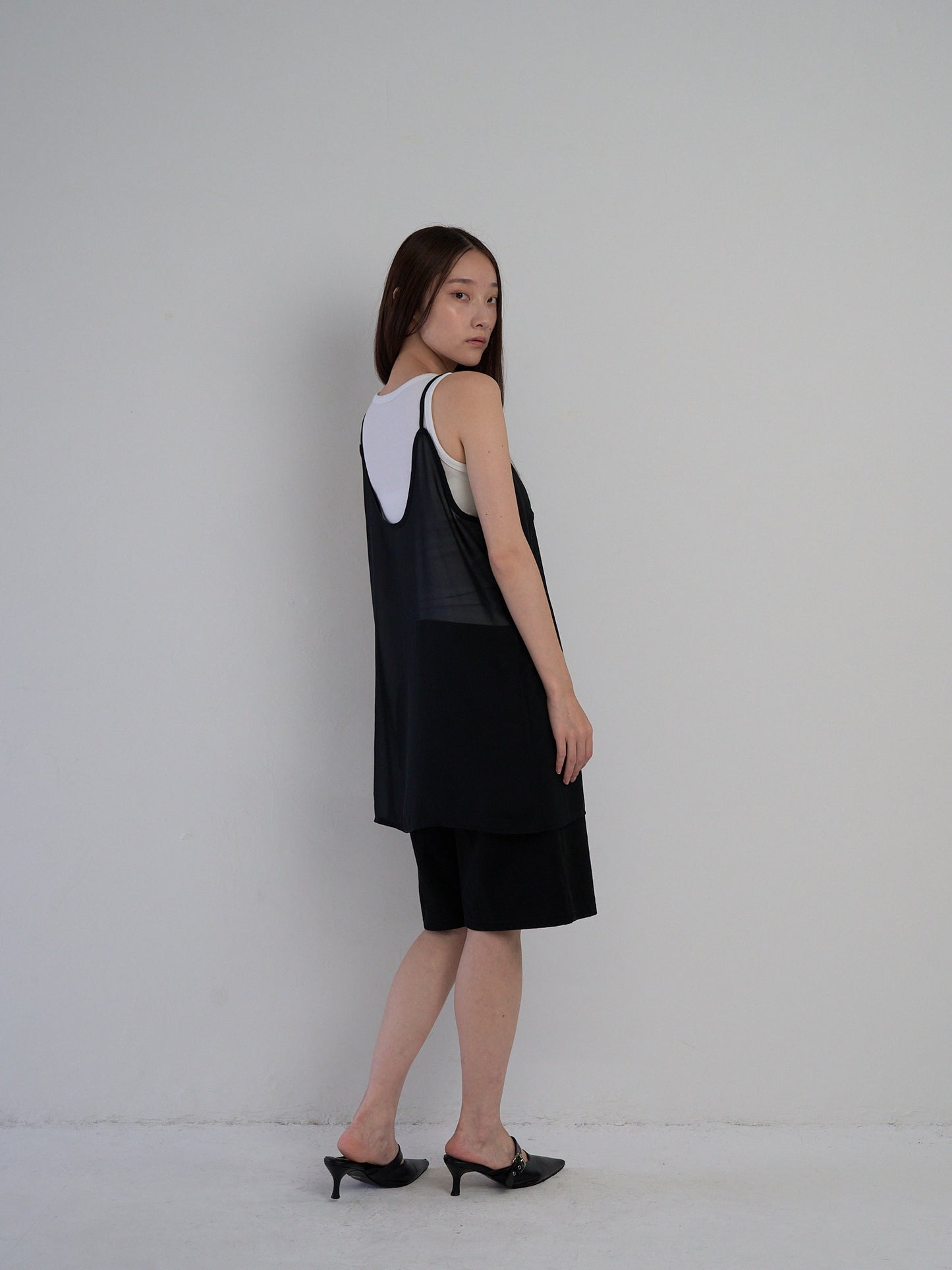 U neck sheer one piece