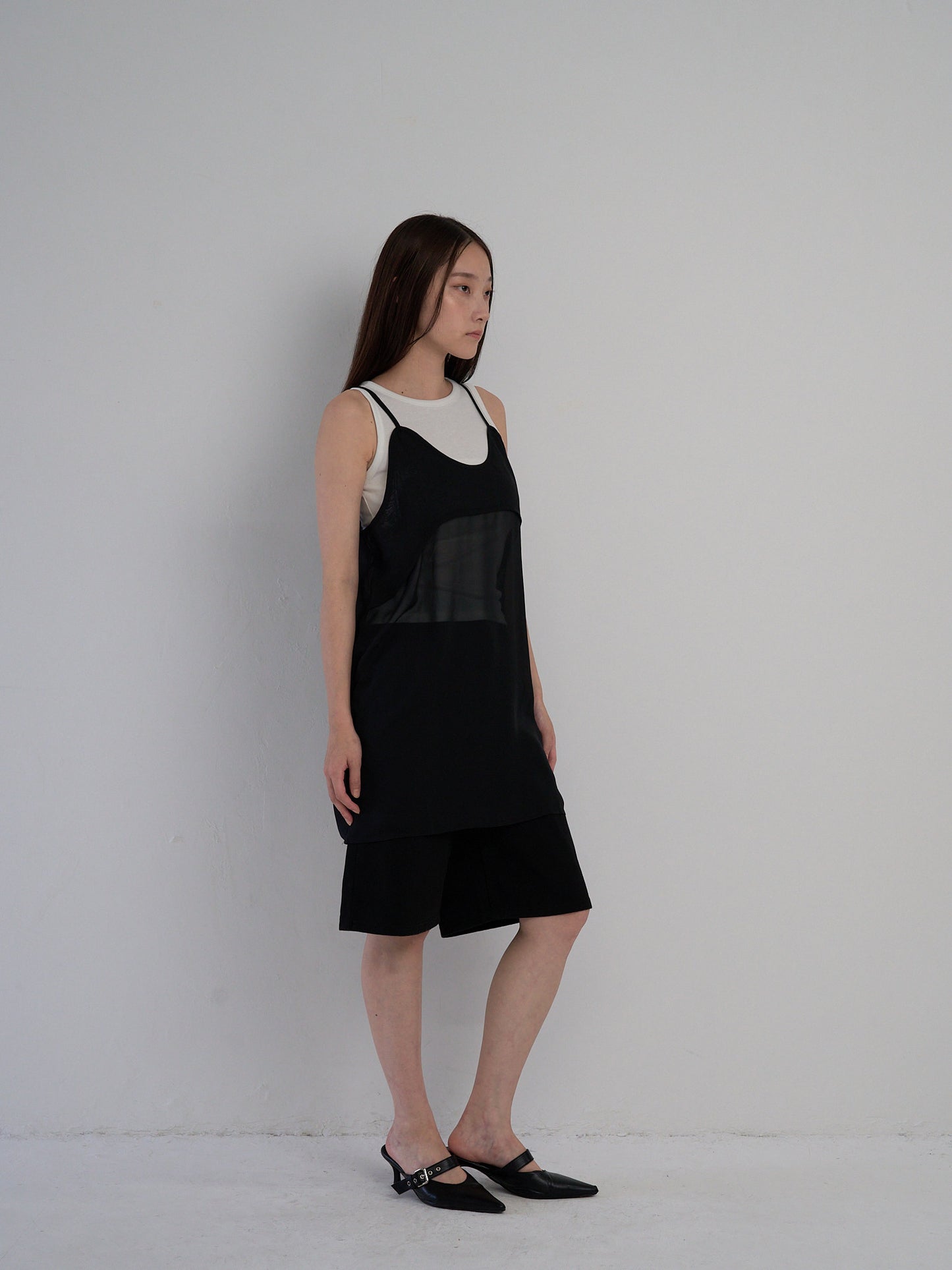 U neck sheer one piece