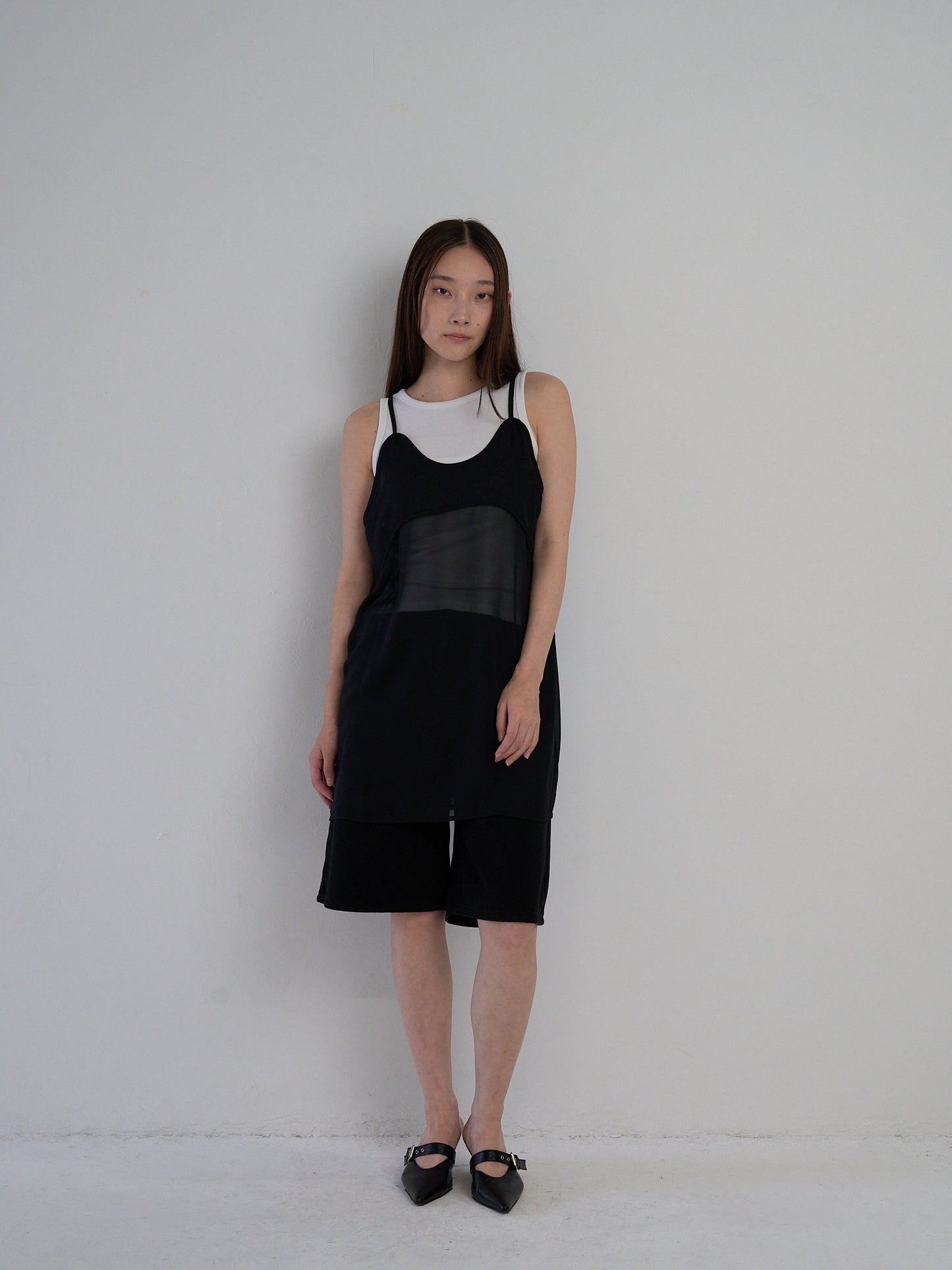 U neck sheer one piece