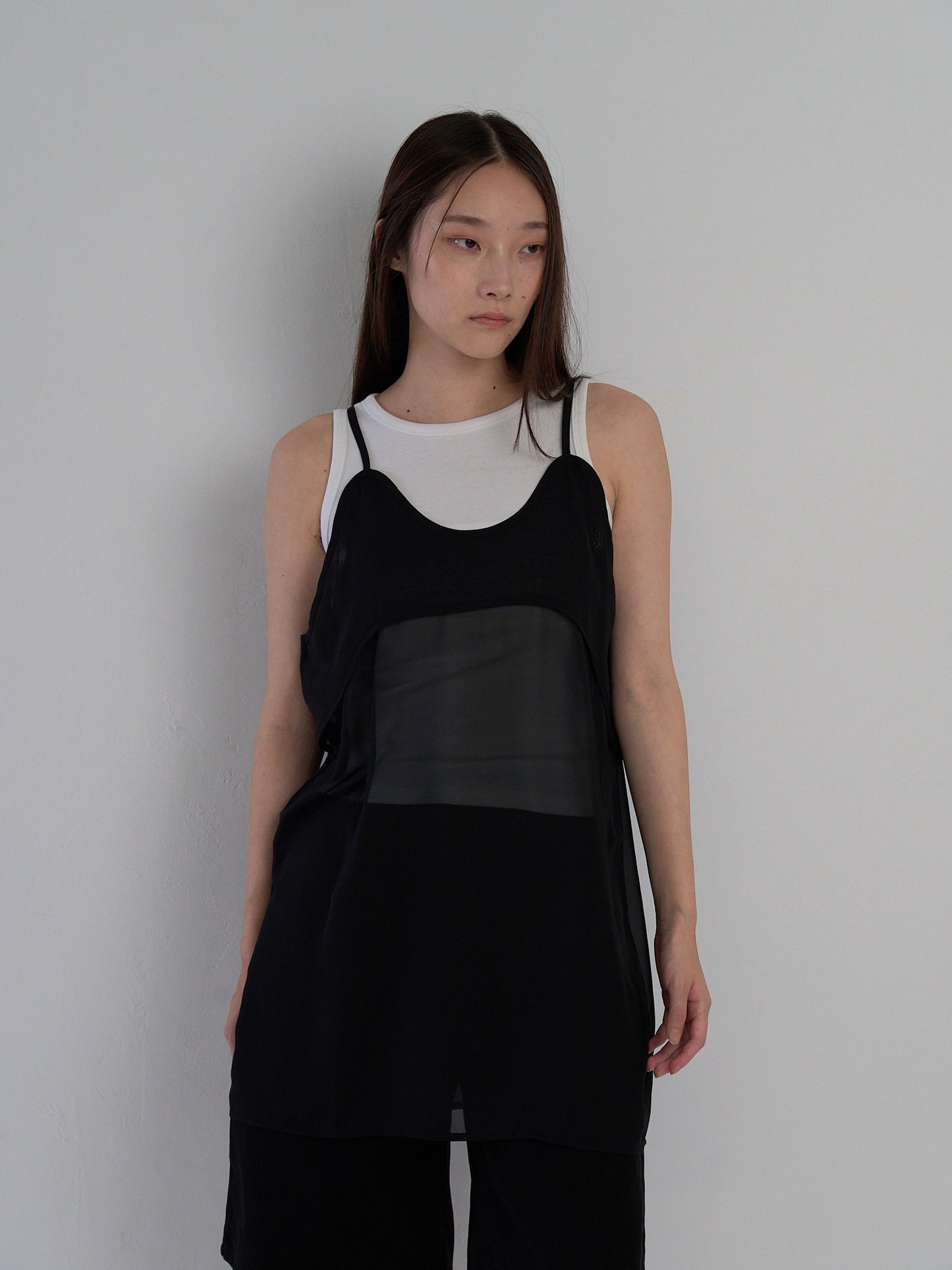 U neck sheer one piece