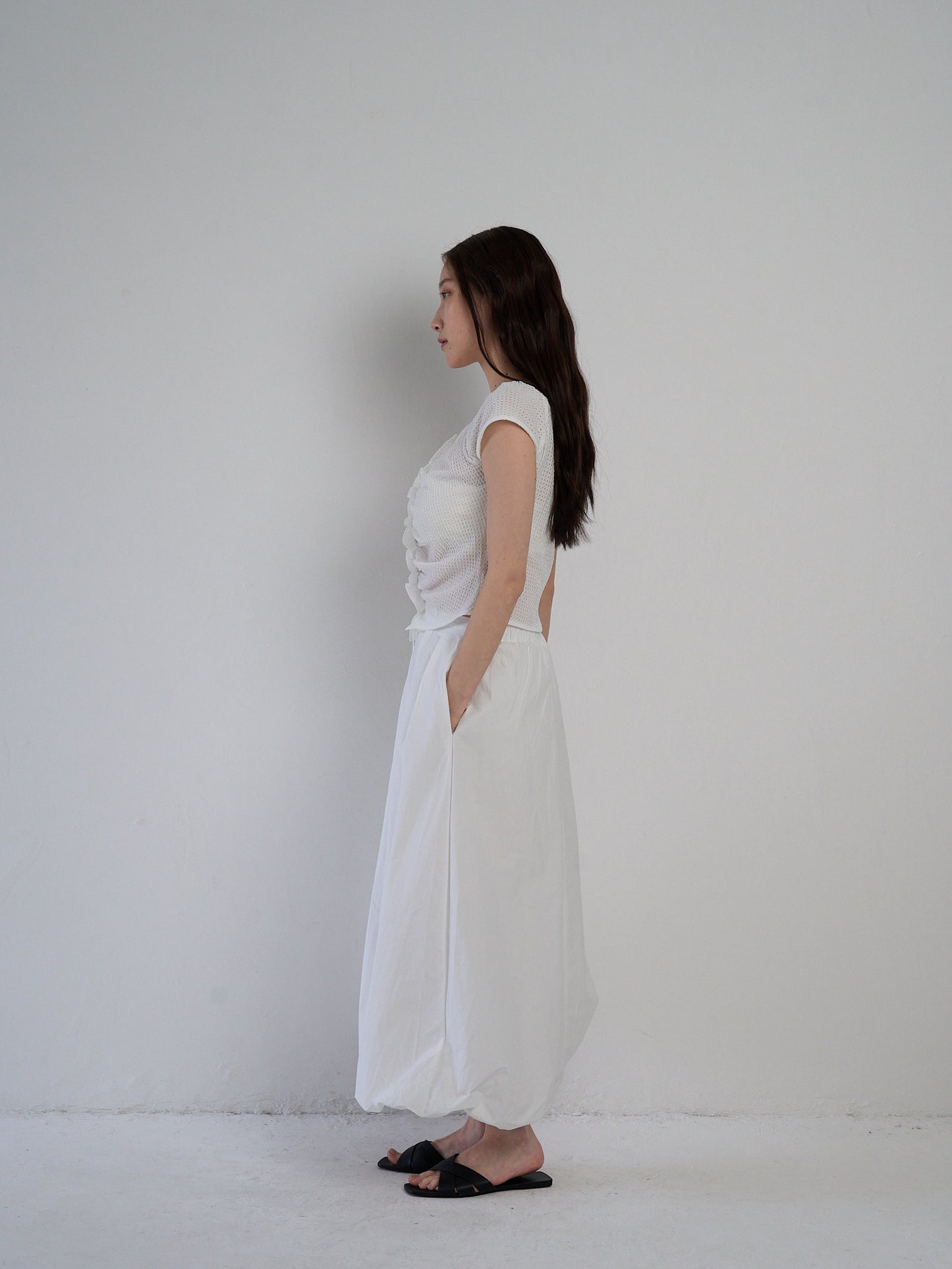 frill waffle knit