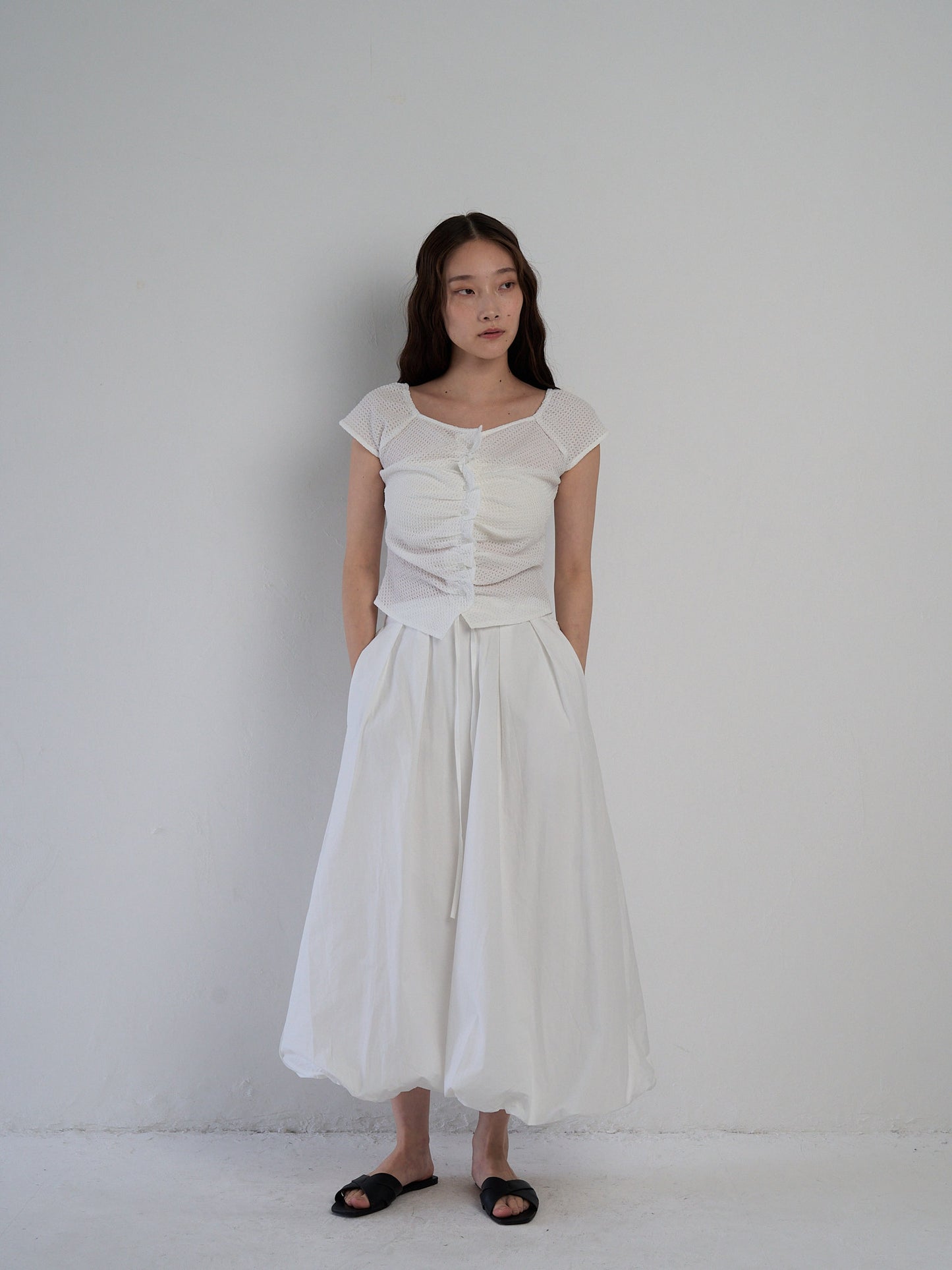 frill waffle knit