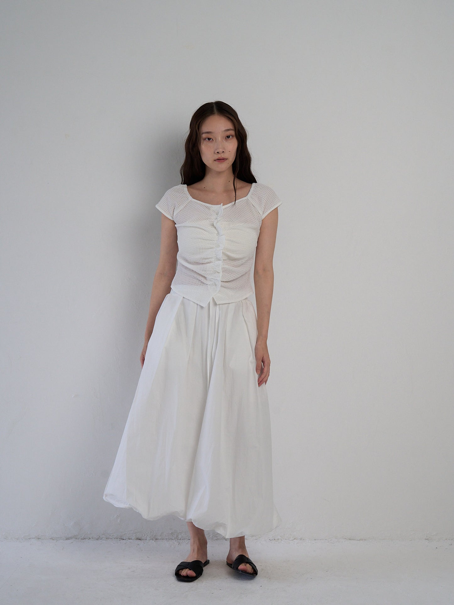 frill waffle knit