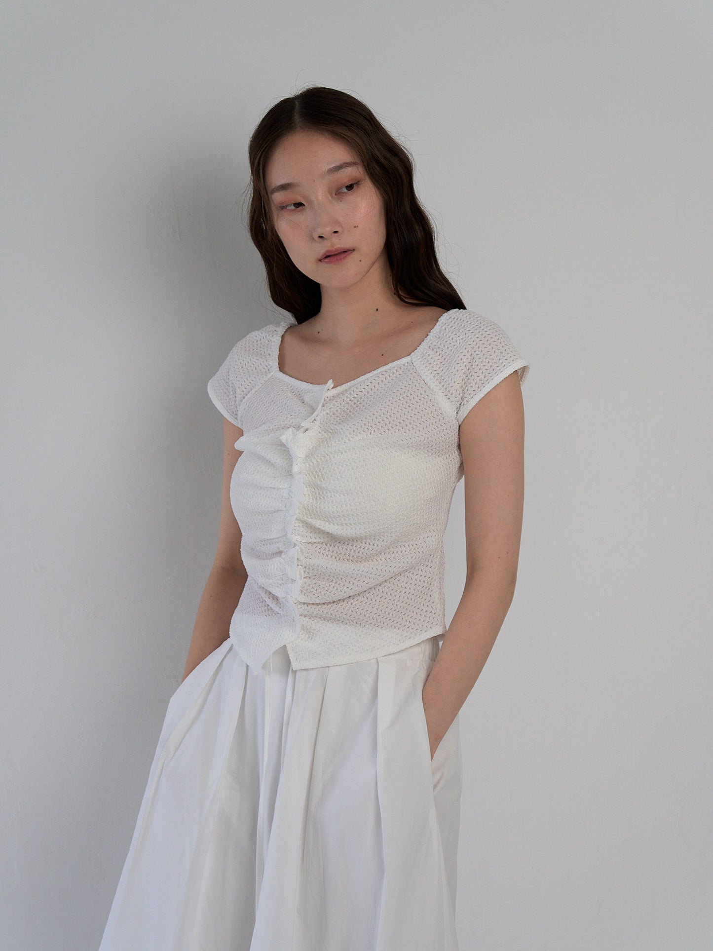 frill waffle knit