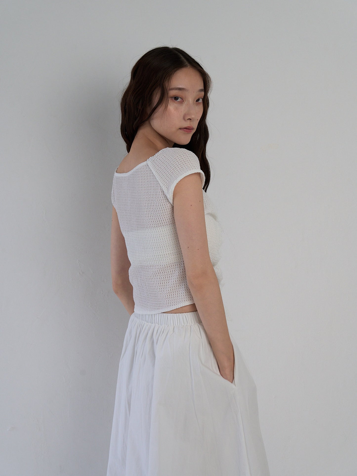 frill waffle knit