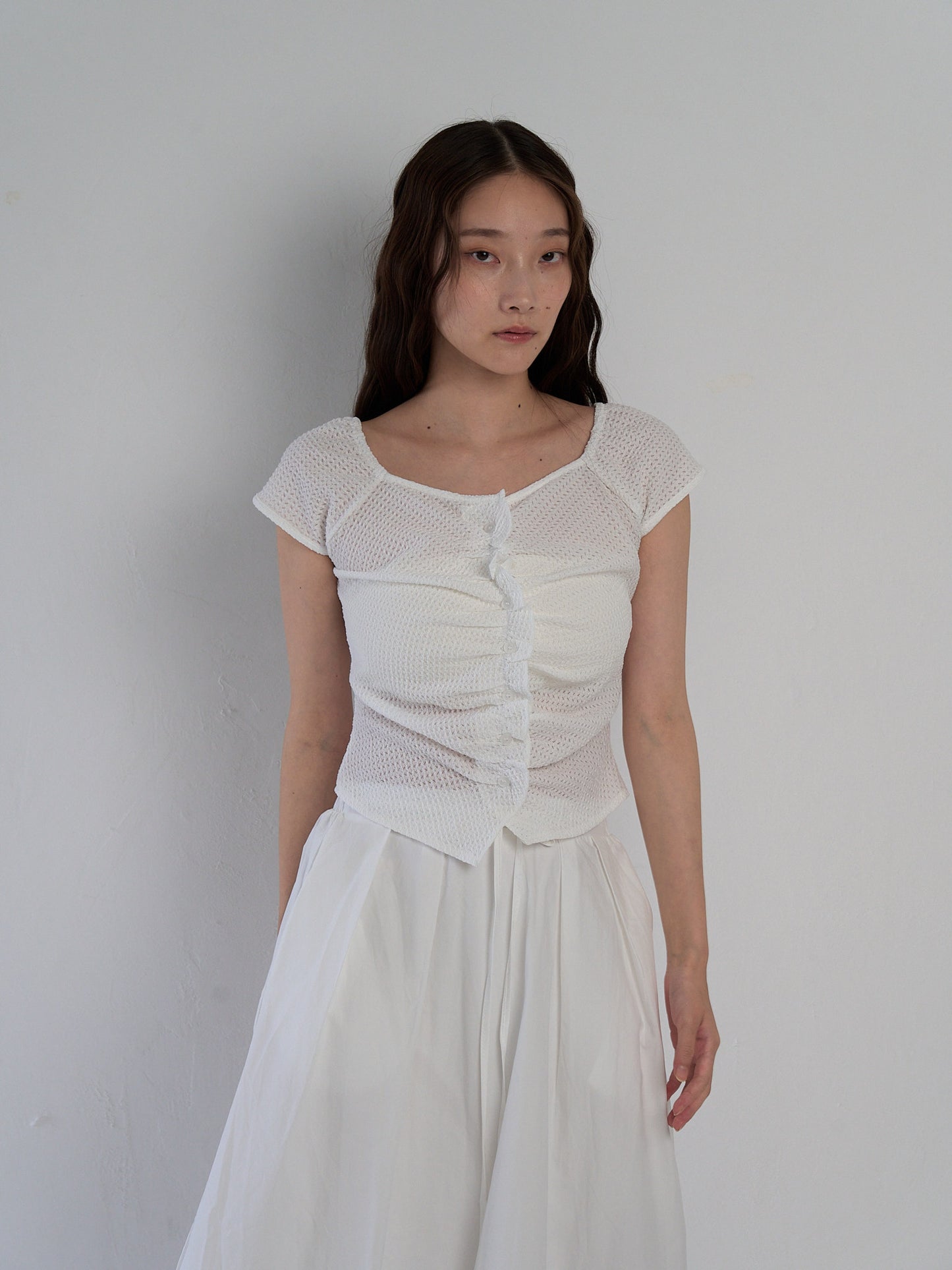 frill waffle knit