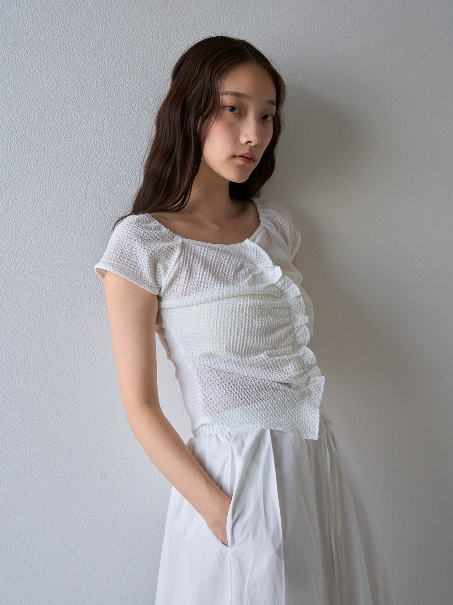 frill waffle knit
