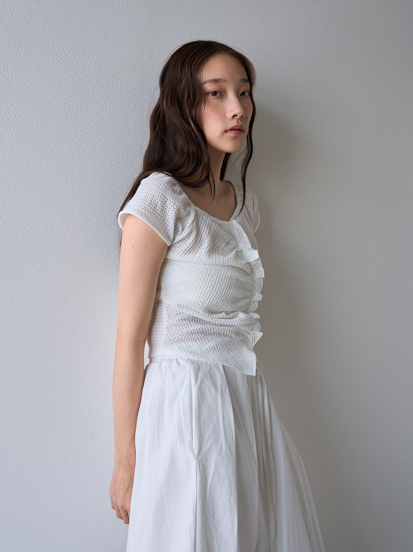 frill waffle knit