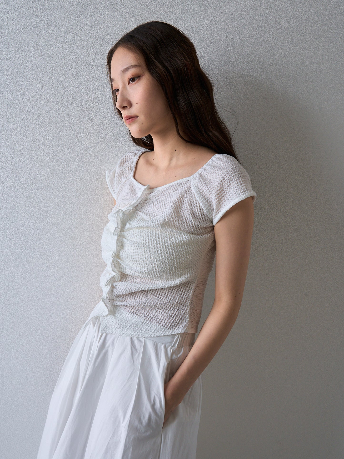 frill waffle knit