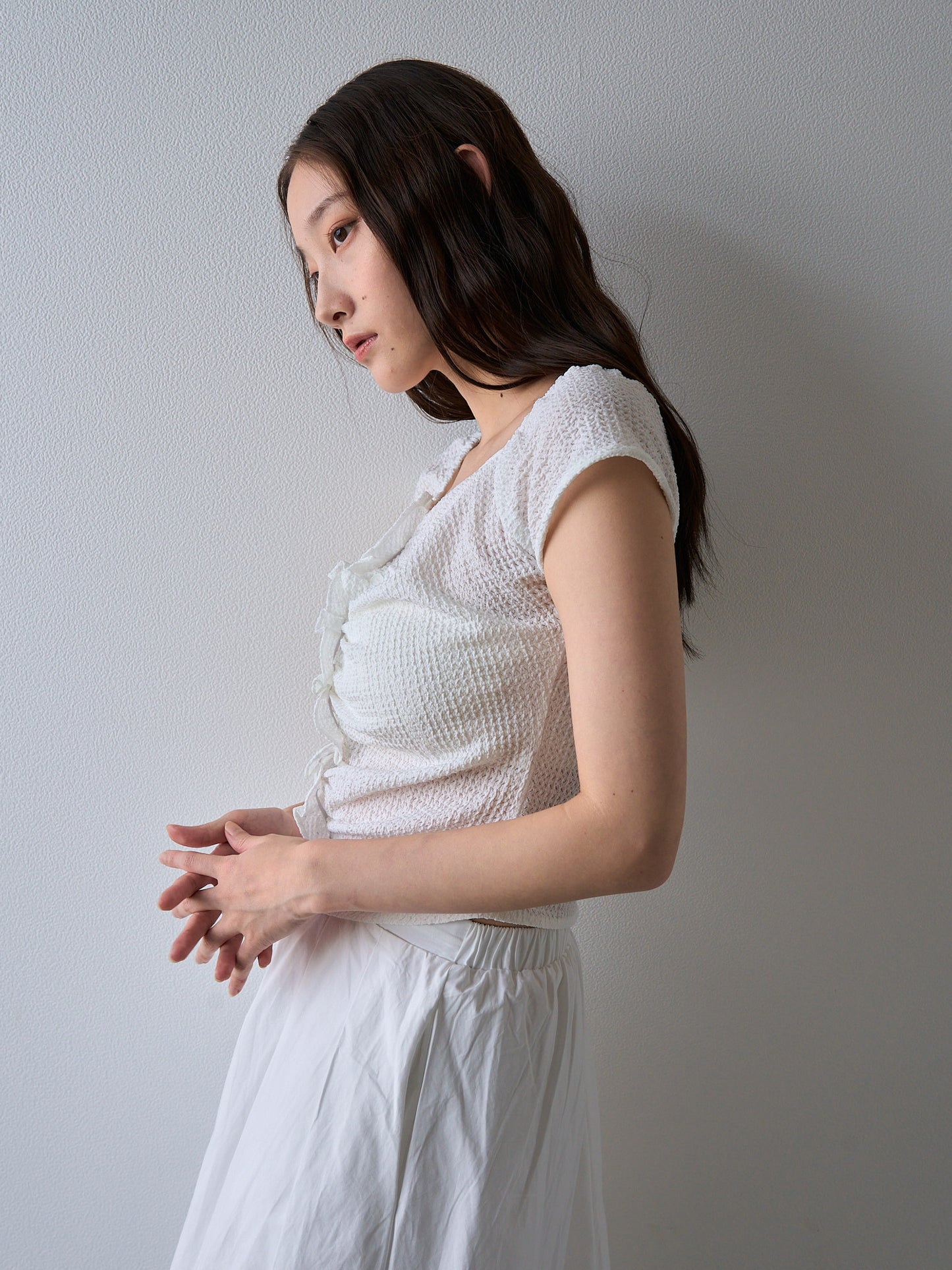 frill waffle knit