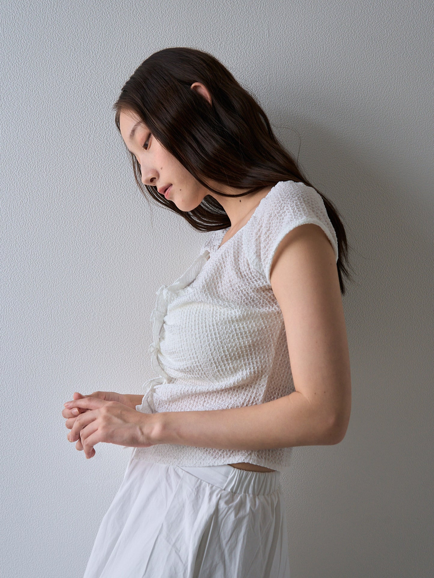 frill waffle knit