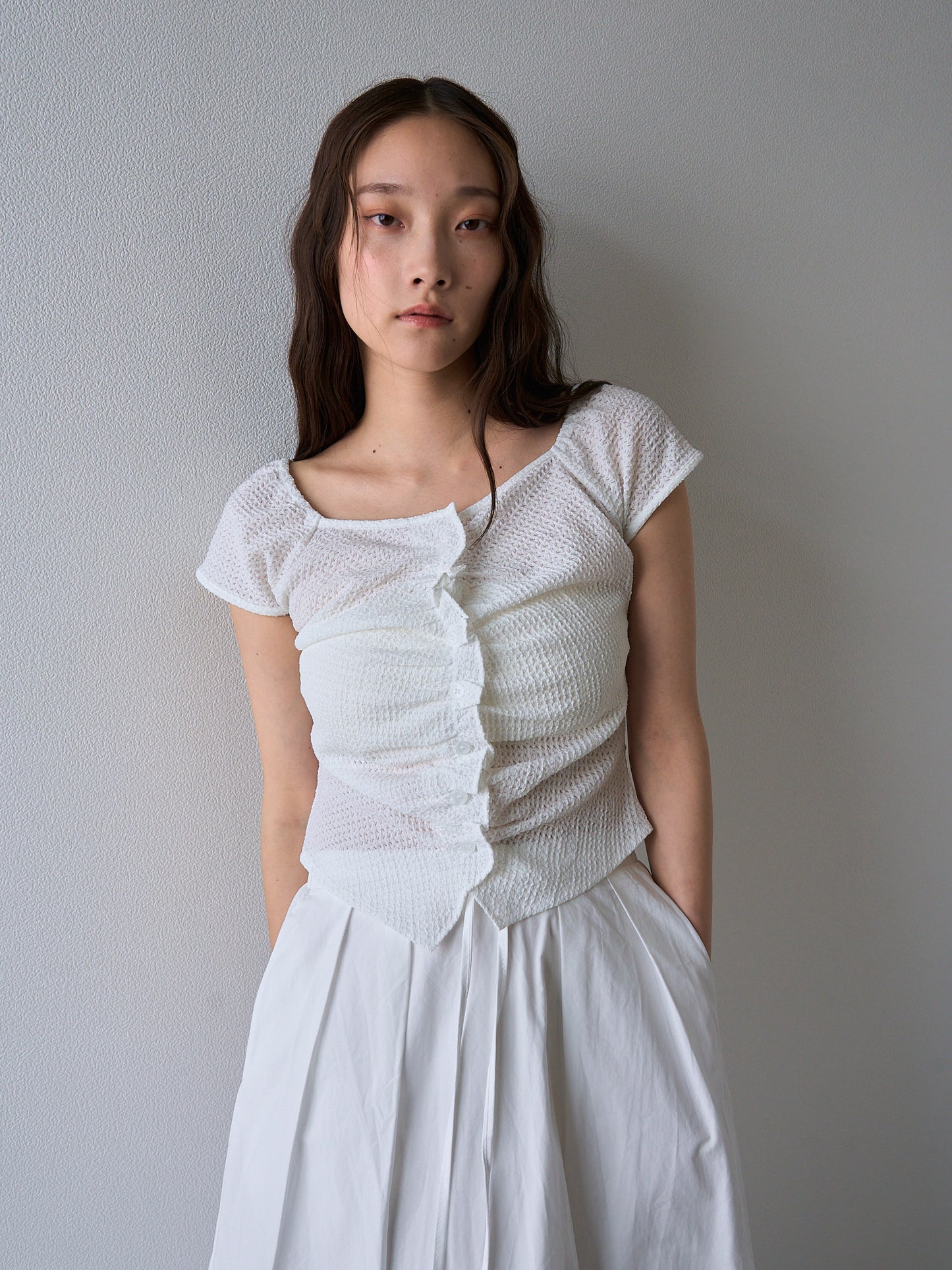 frill waffle knit