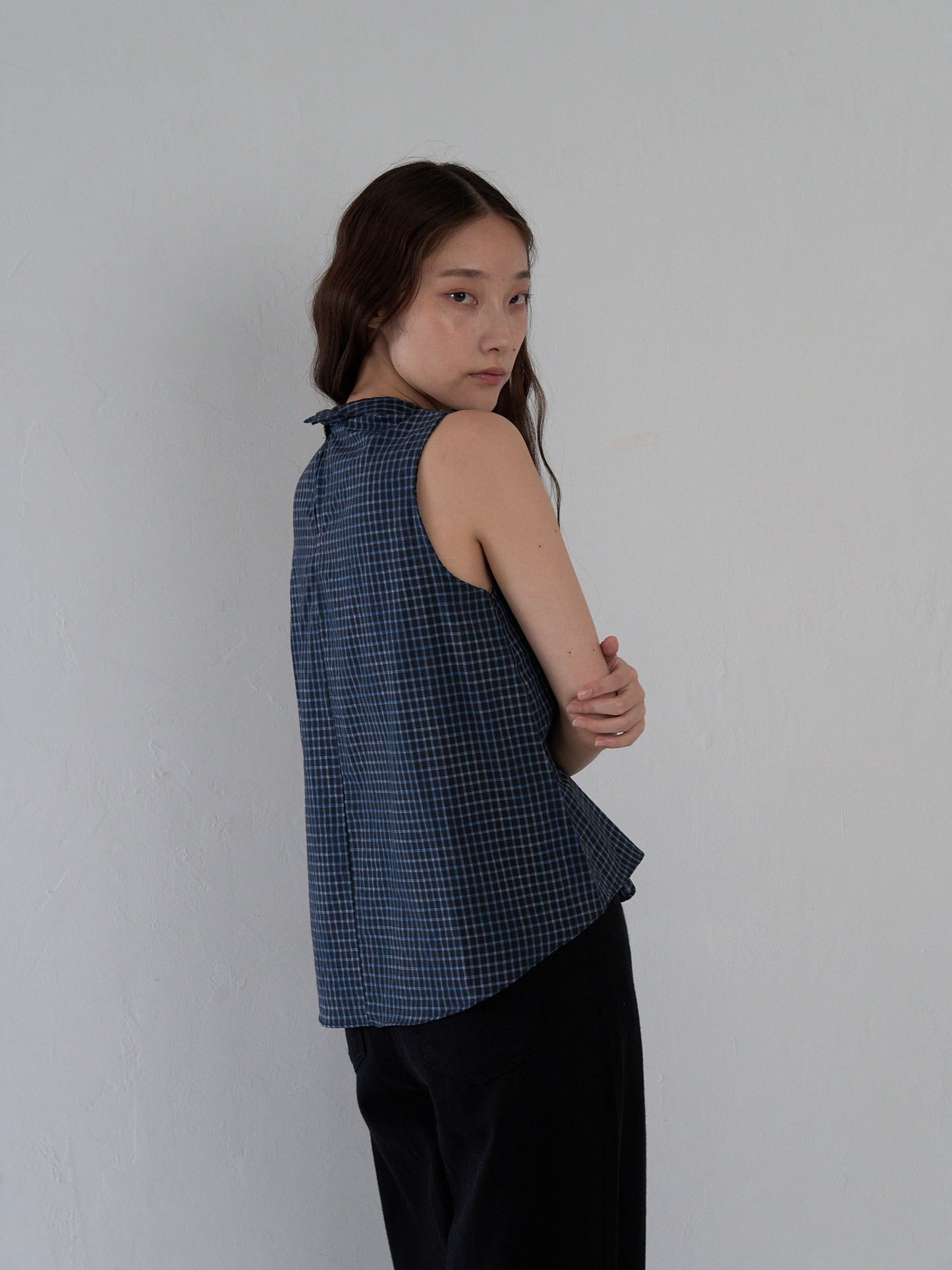 plaid sleeveless