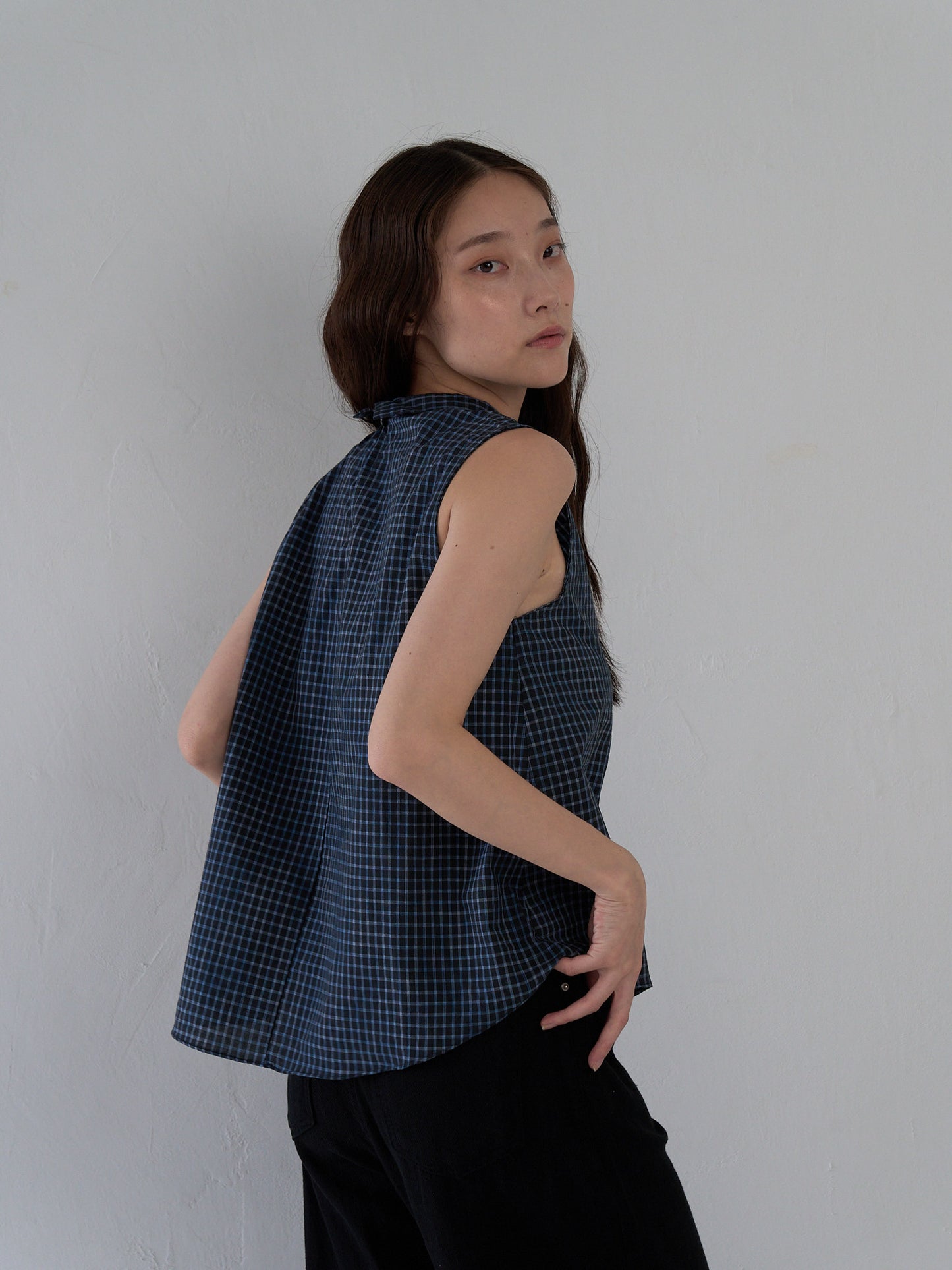 plaid sleeveless