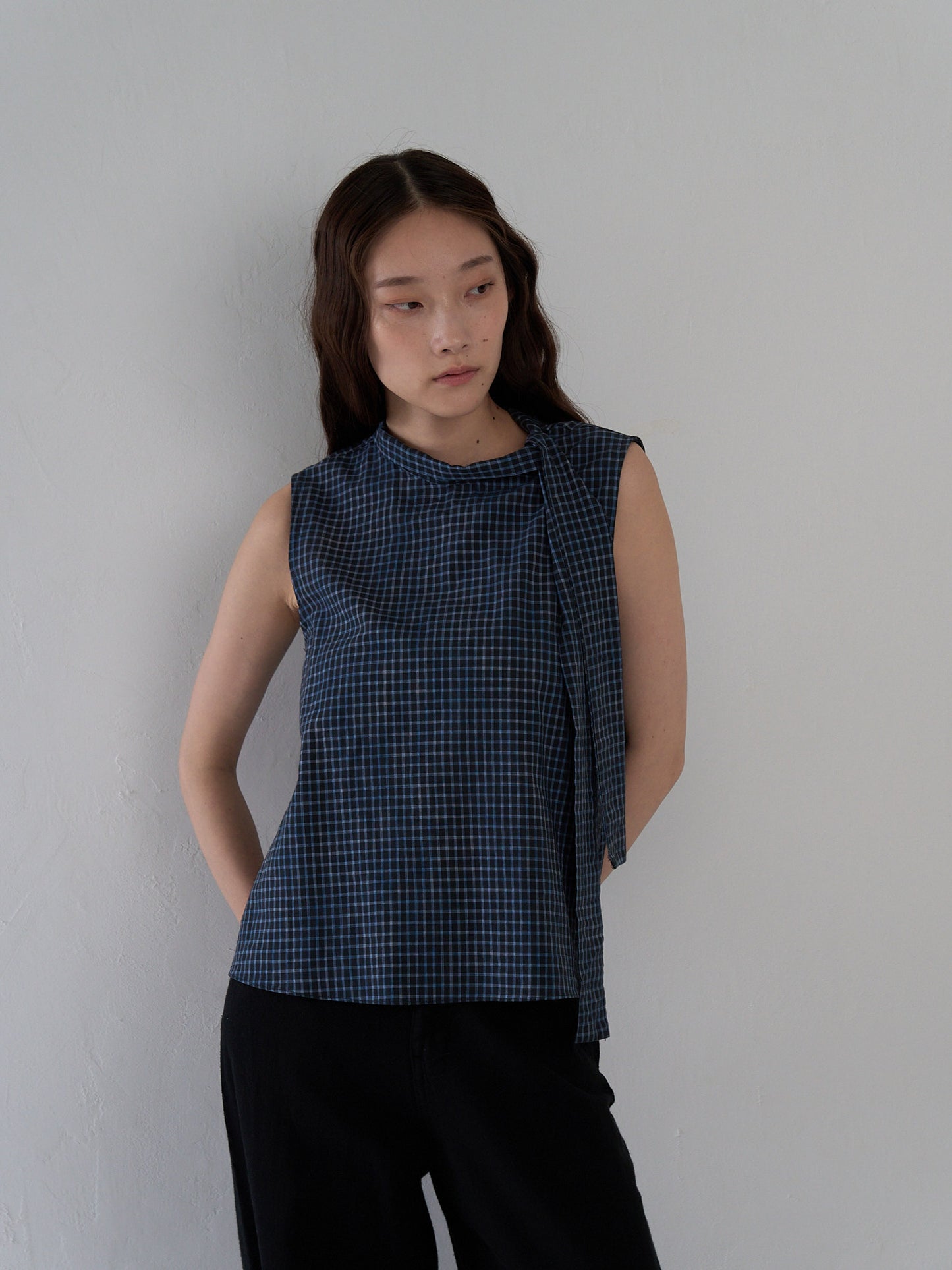 plaid sleeveless