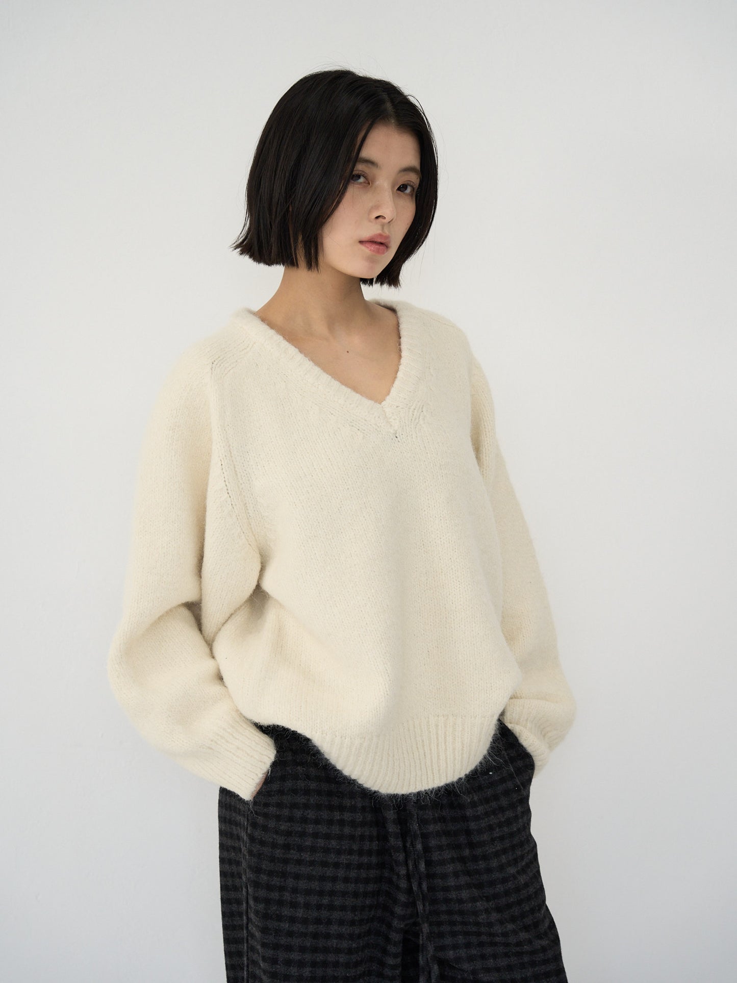 v neck soft knit