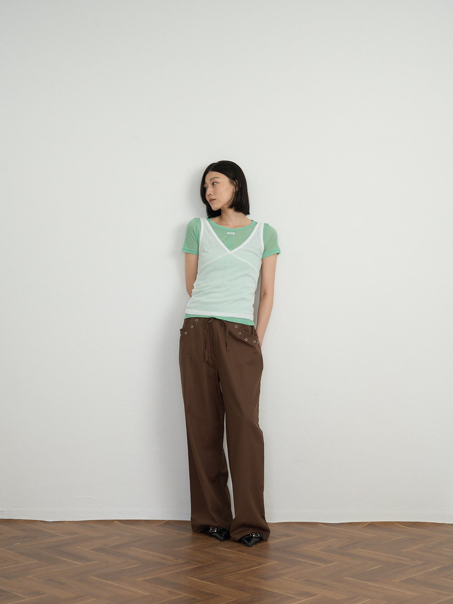 eyelet wide pants