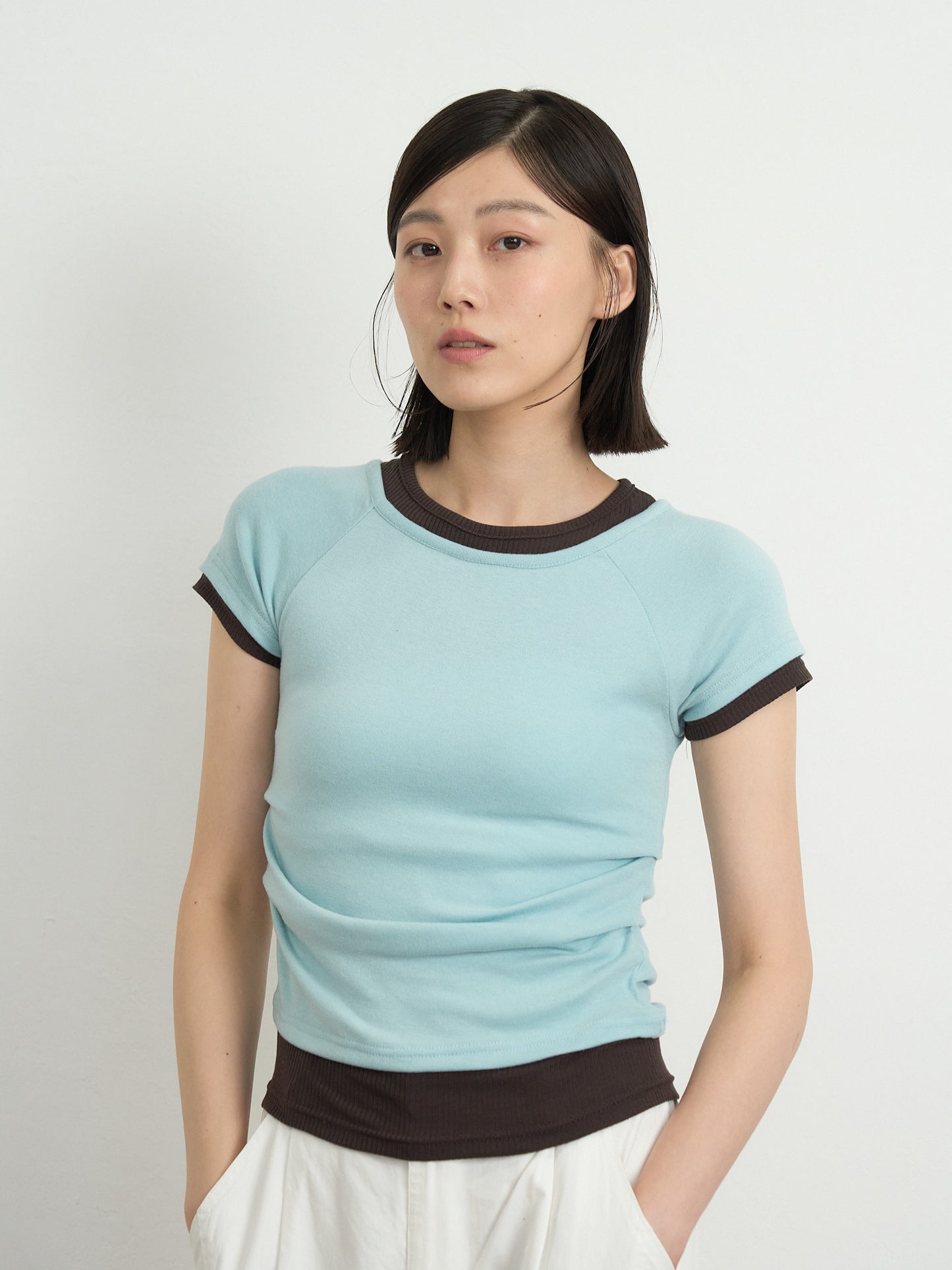 cropped layered top