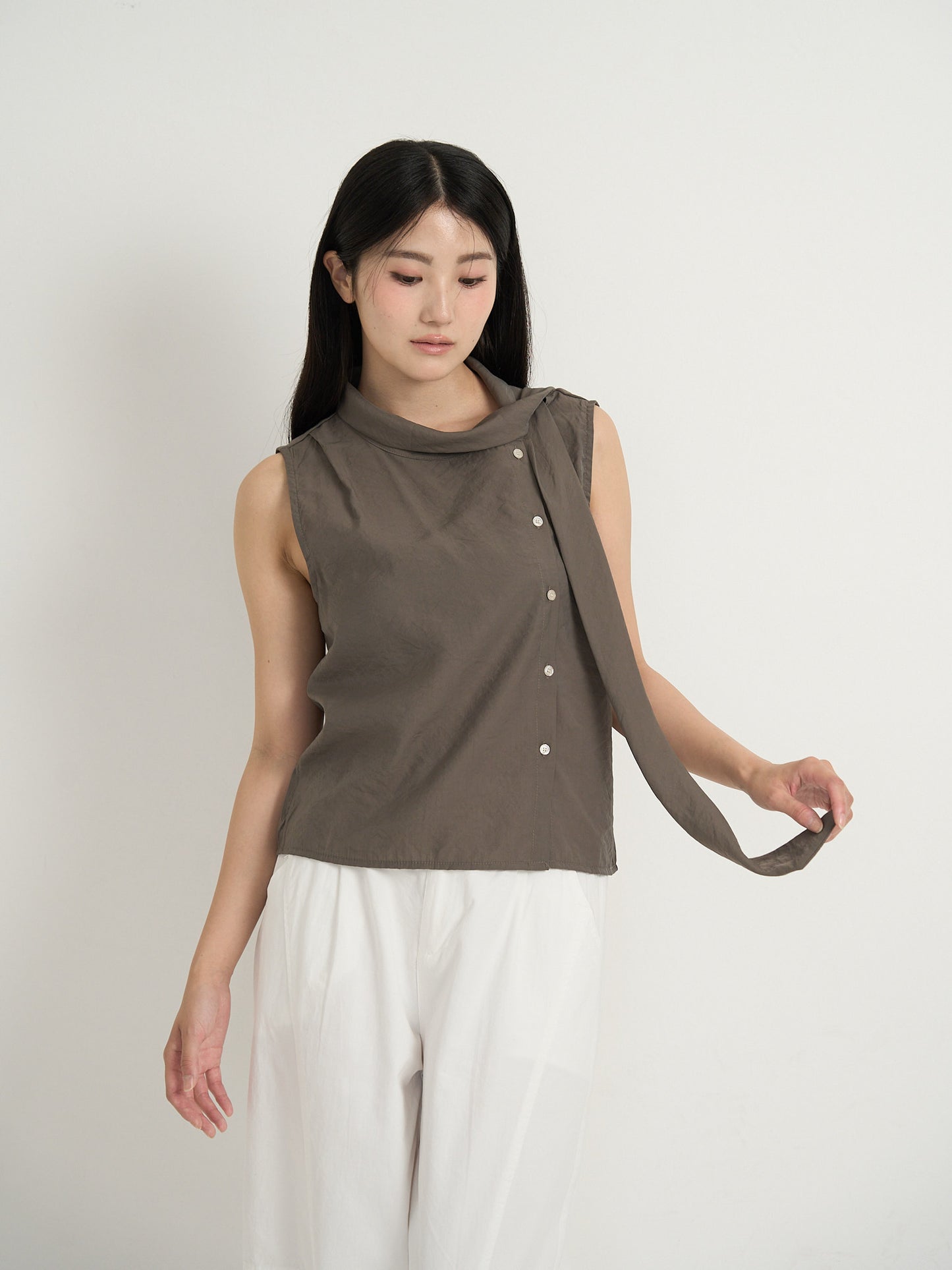 tie button blouse