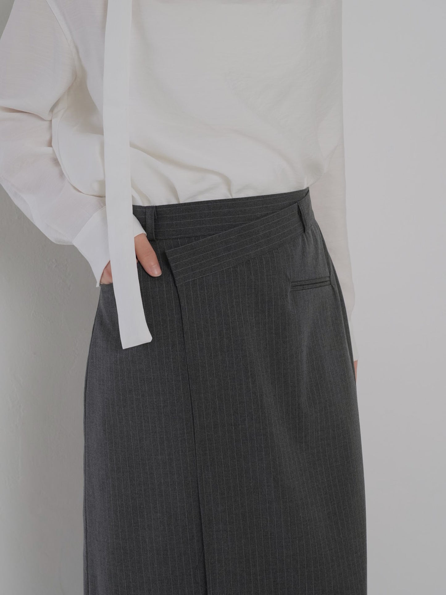stripe wrap skirt