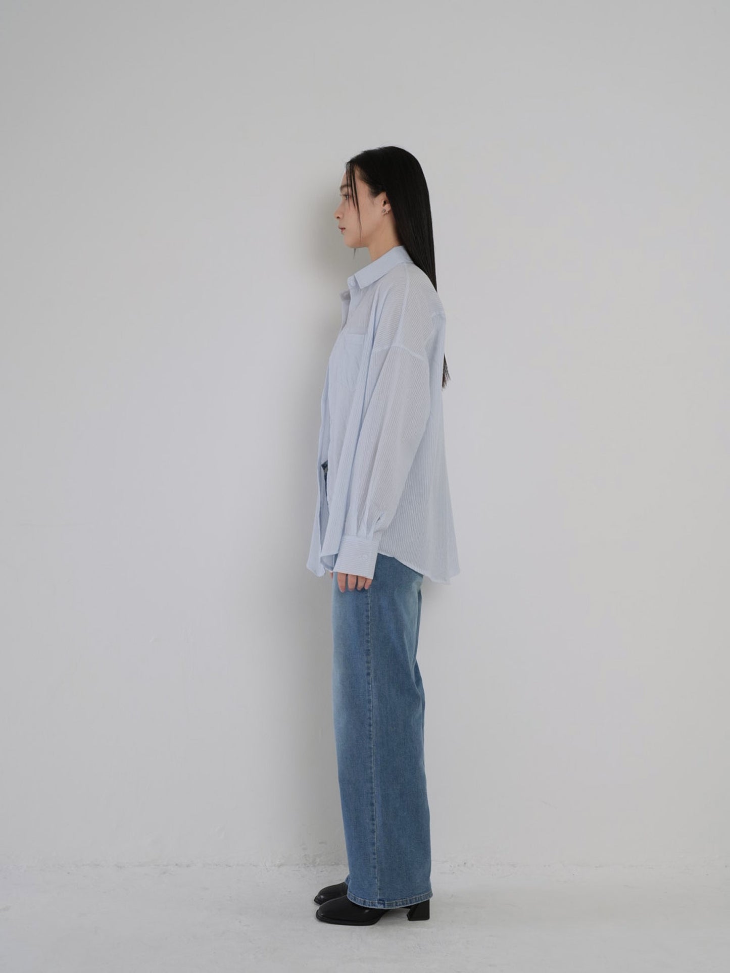 stripe sheer shirt