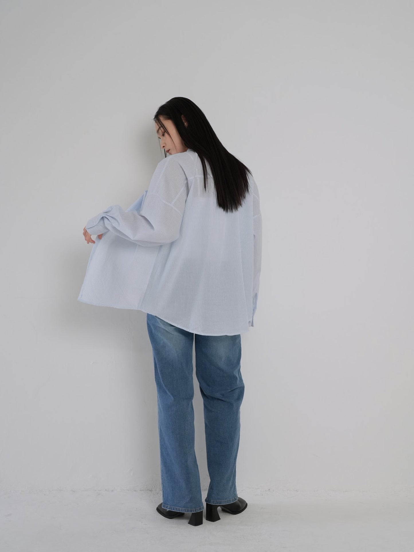stripe sheer shirt