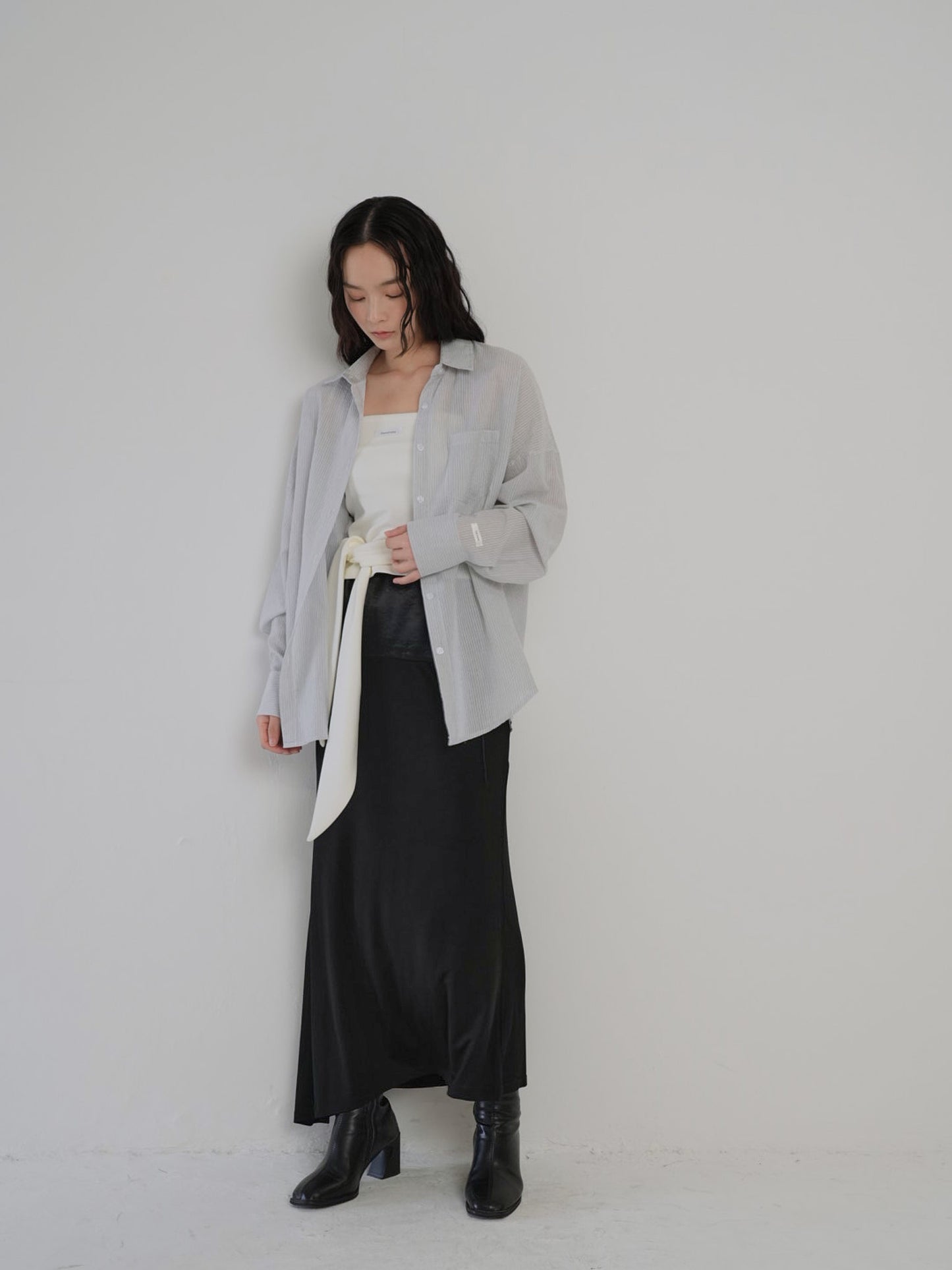 stripe sheer shirt