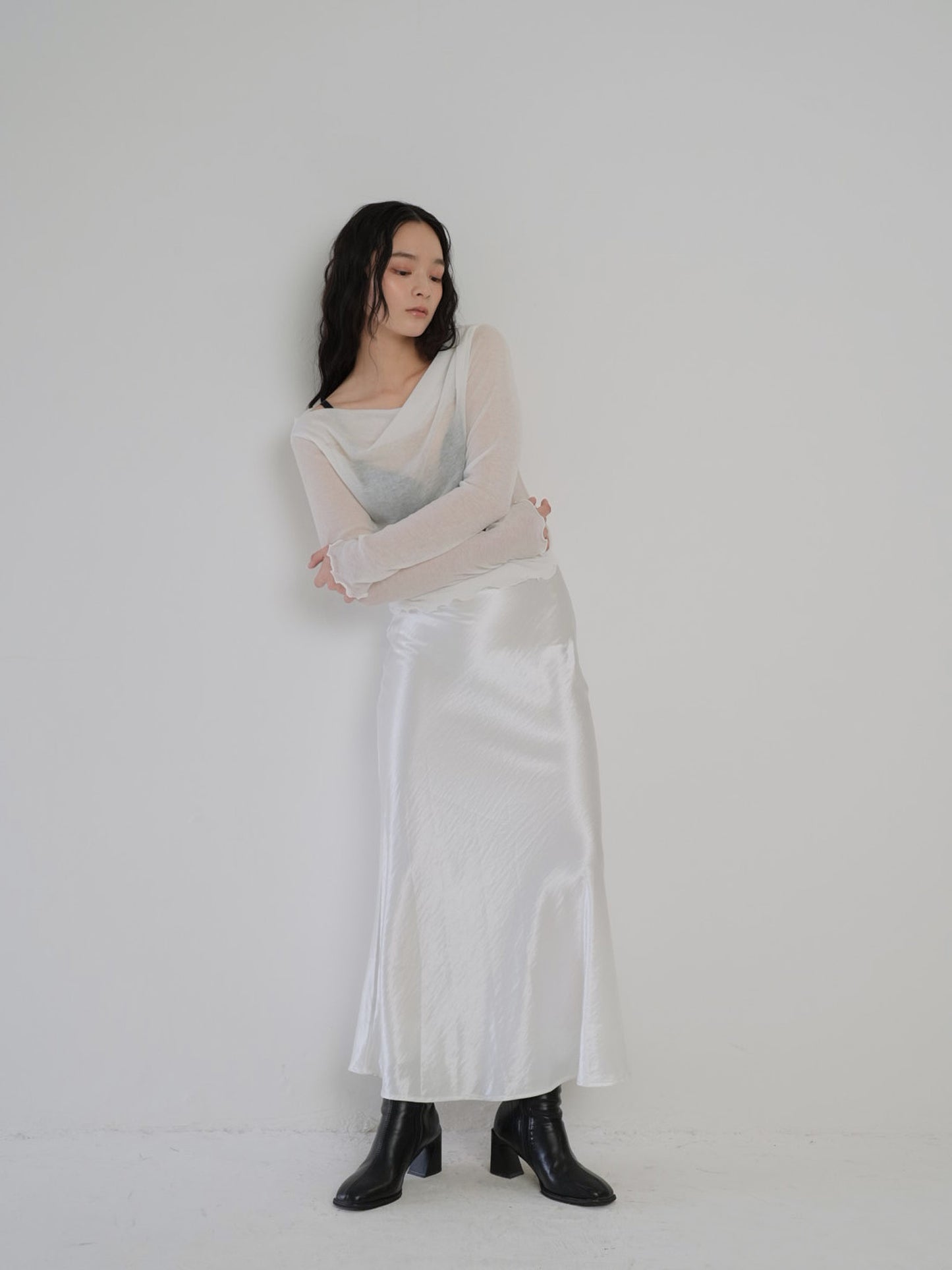 silk satin skirt