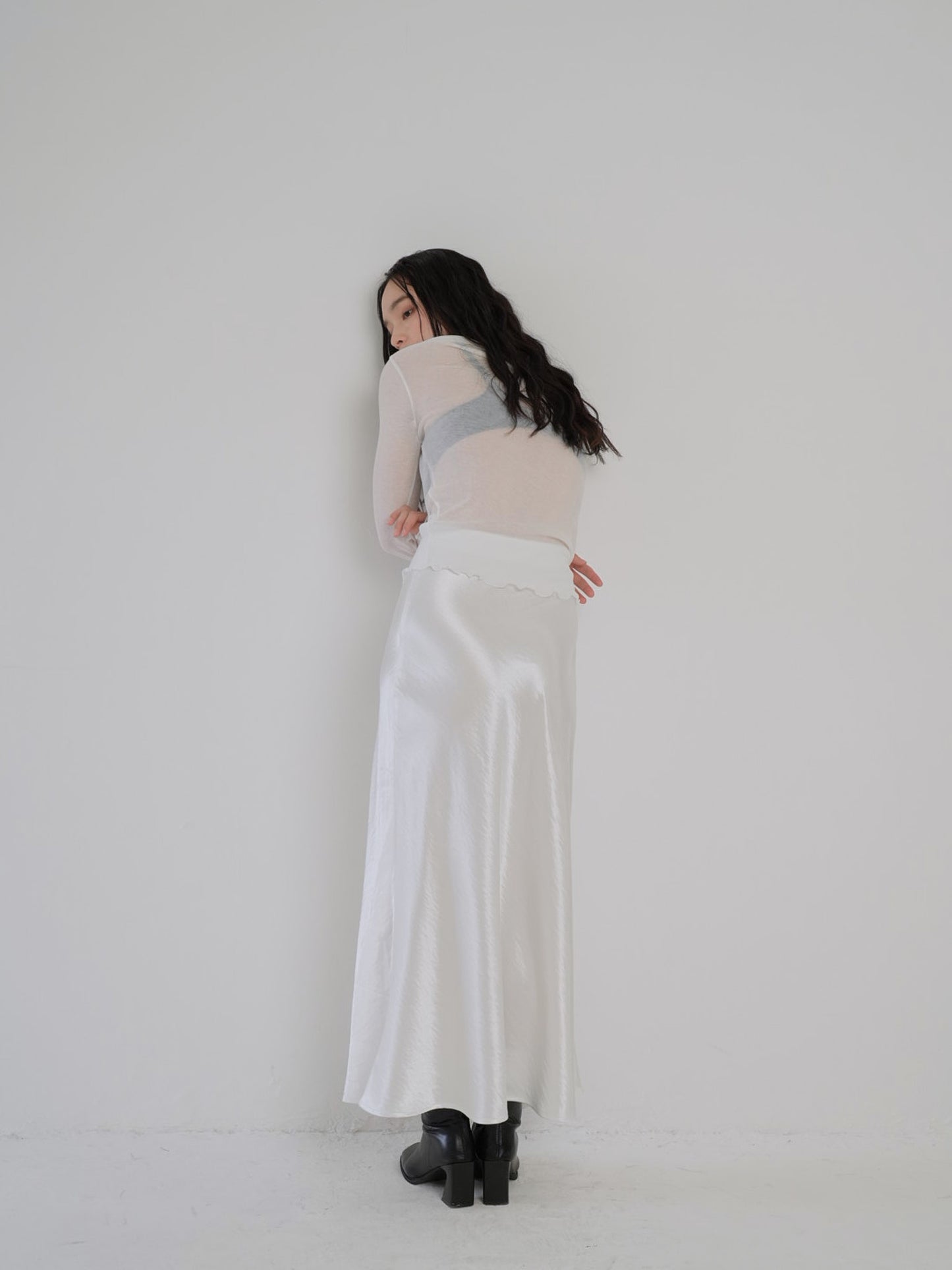 silk satin skirt