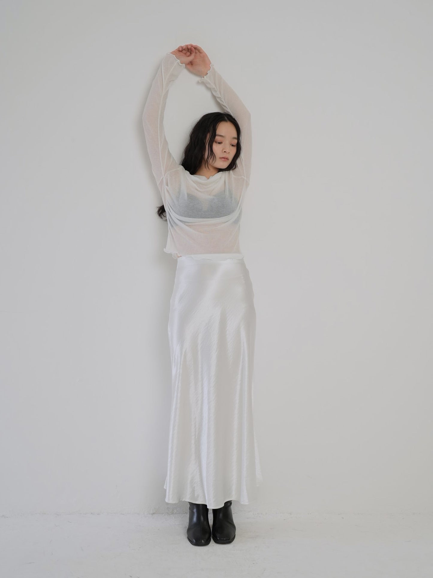silk satin skirt