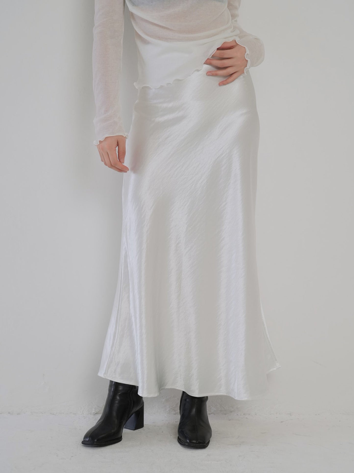 silk satin skirt