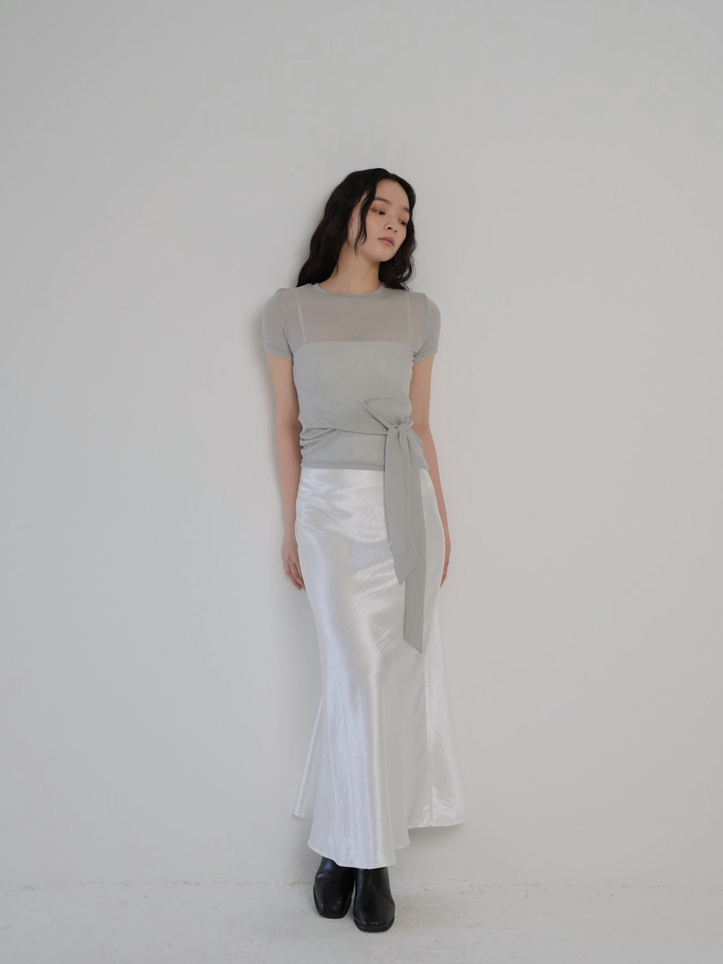 silk satin skirt