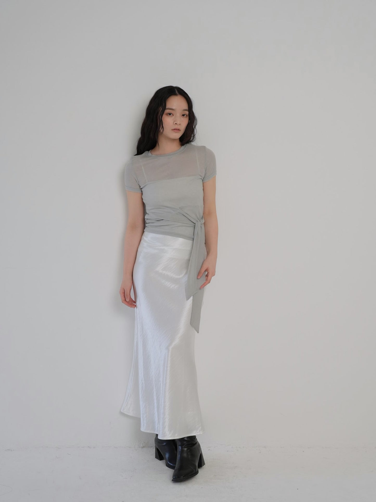 silk satin skirt