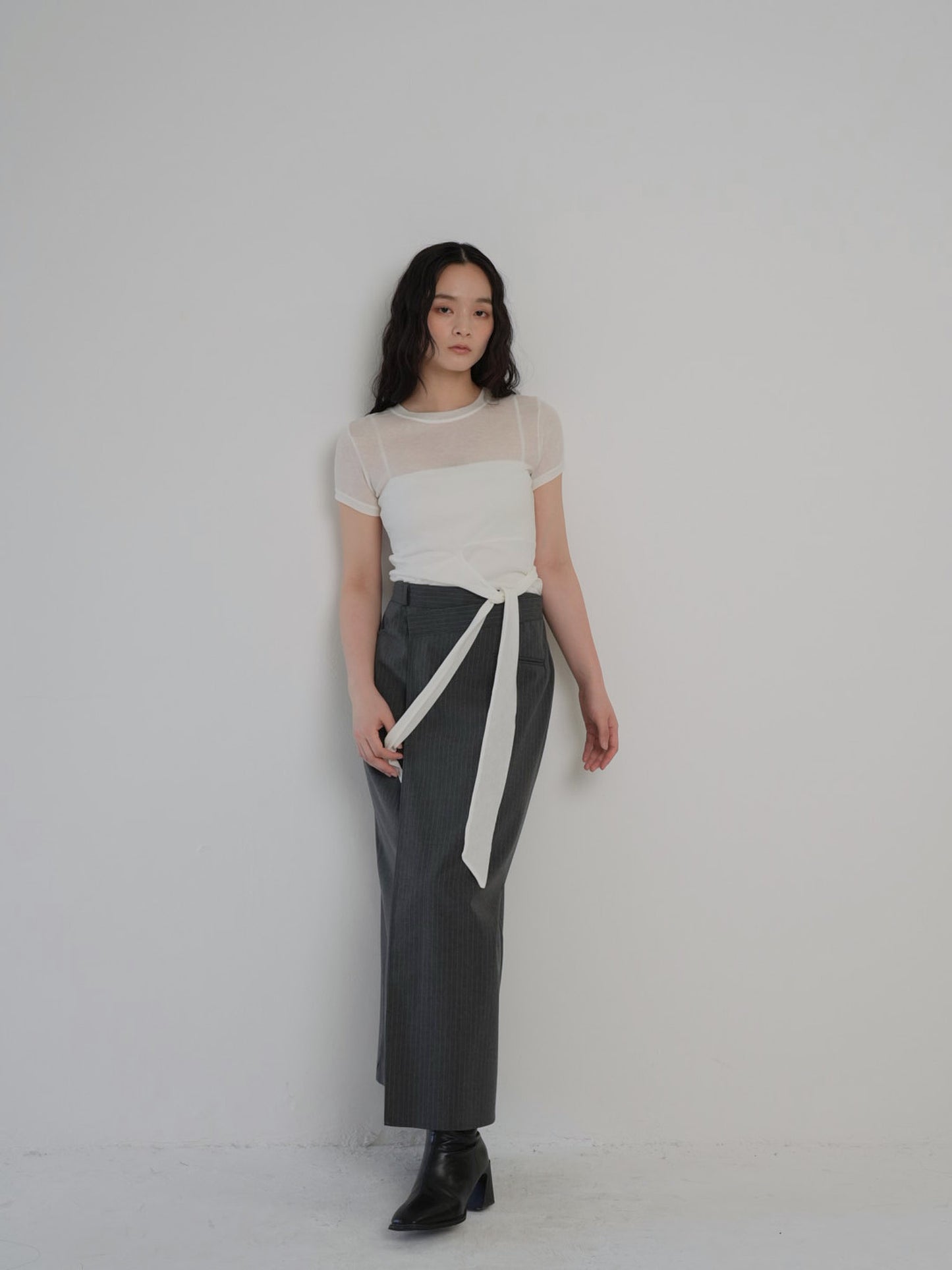stripe wrap skirt