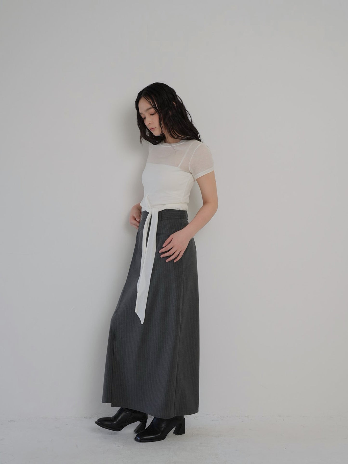 stripe wrap skirt