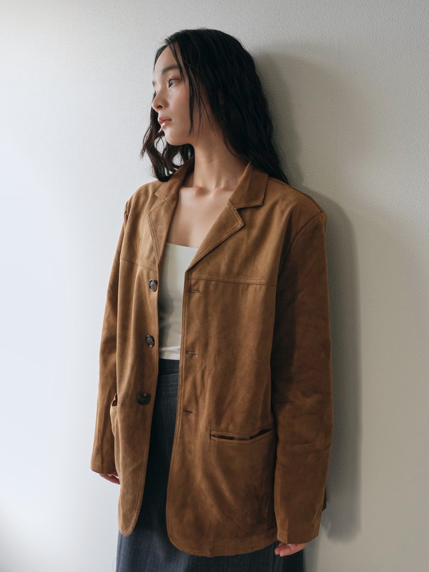 loose suede jacket