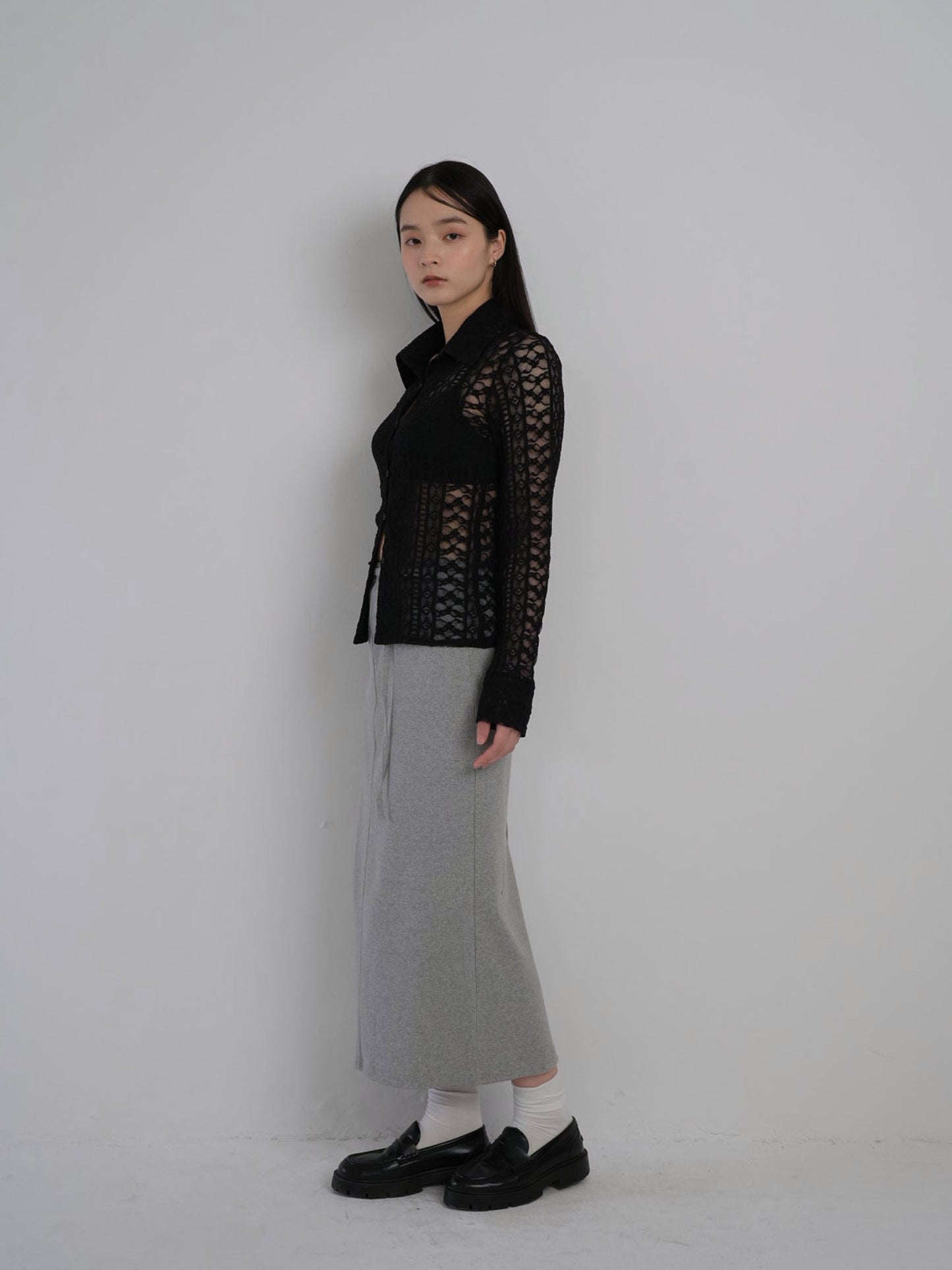 sheer lace shirt