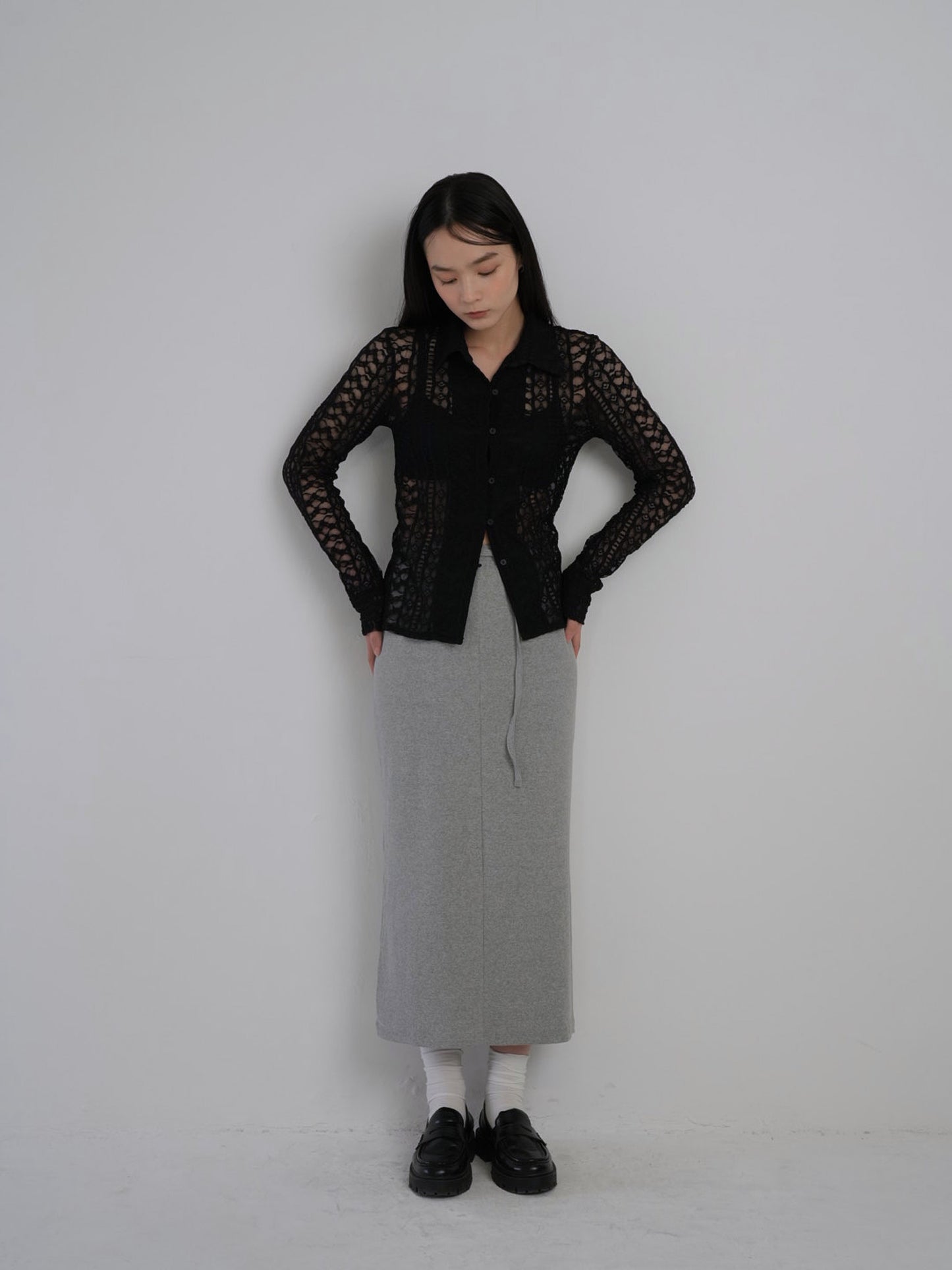 sheer lace shirt