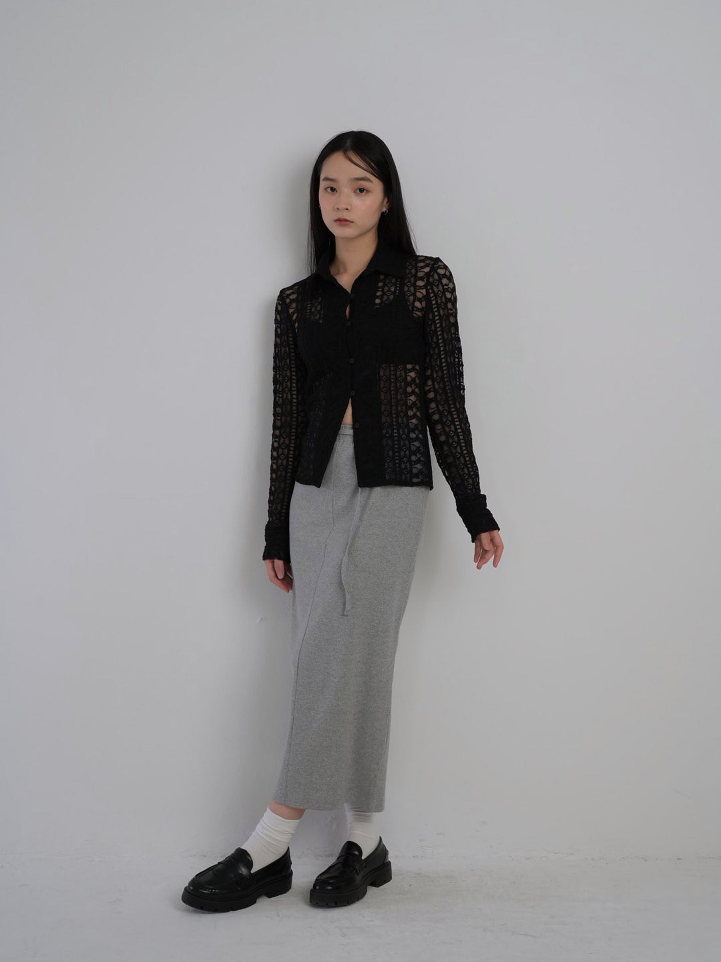 sheer lace shirt