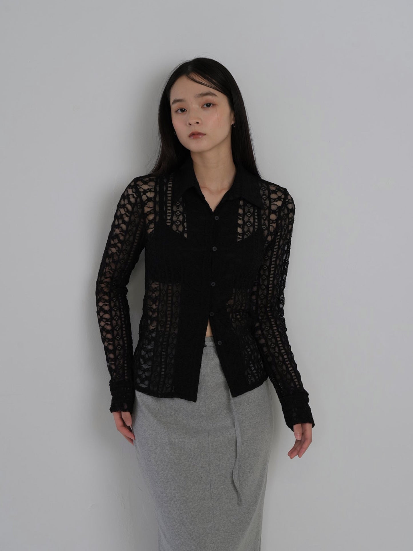sheer lace shirt